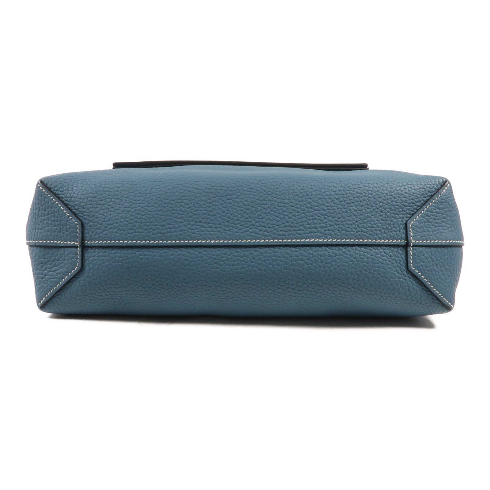 HERMES 【激減優惠】Clemence皮革Cabasellier 31手挽袋Bleu Frida