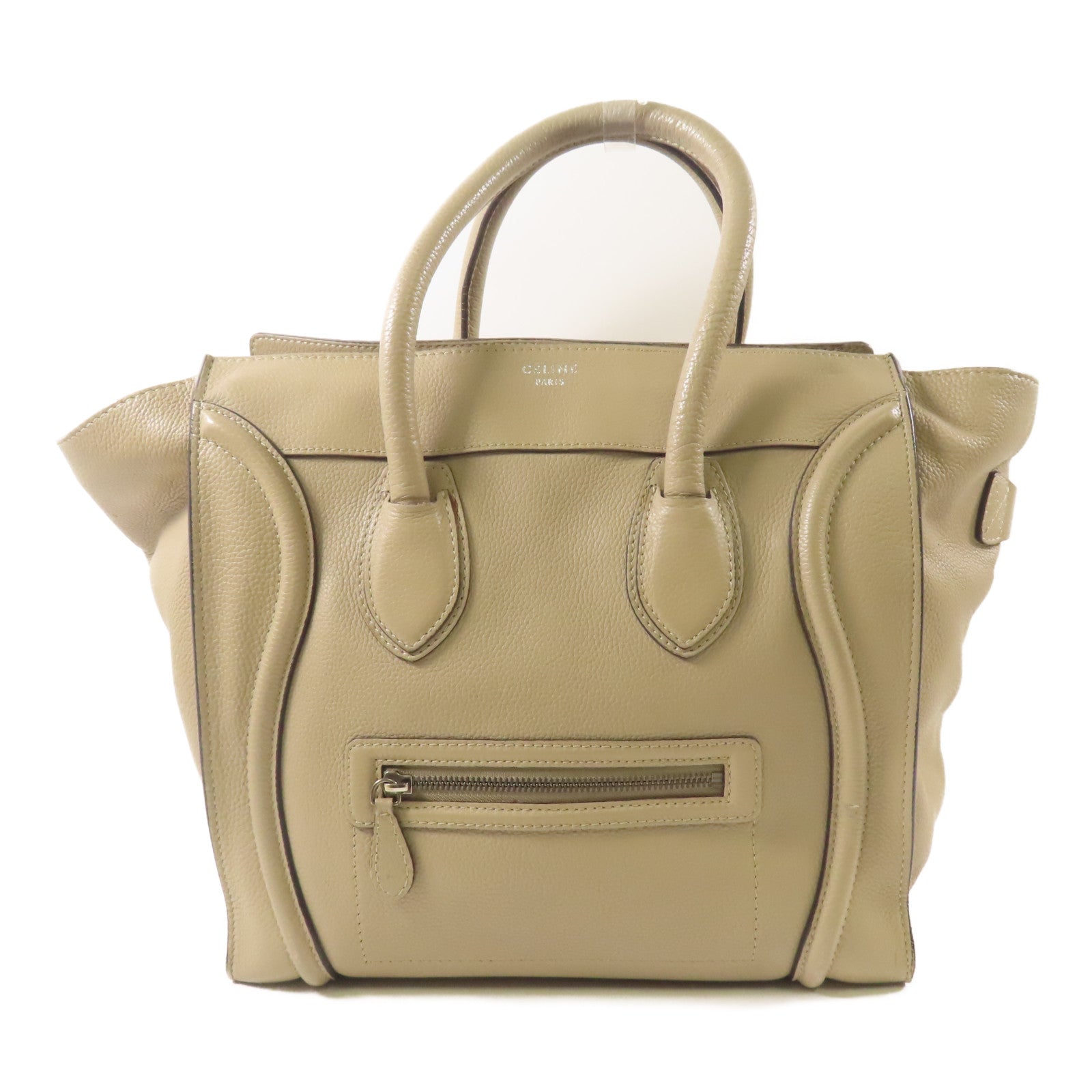 CELINE 牛皮皮革Luggage手挽袋淺褐色