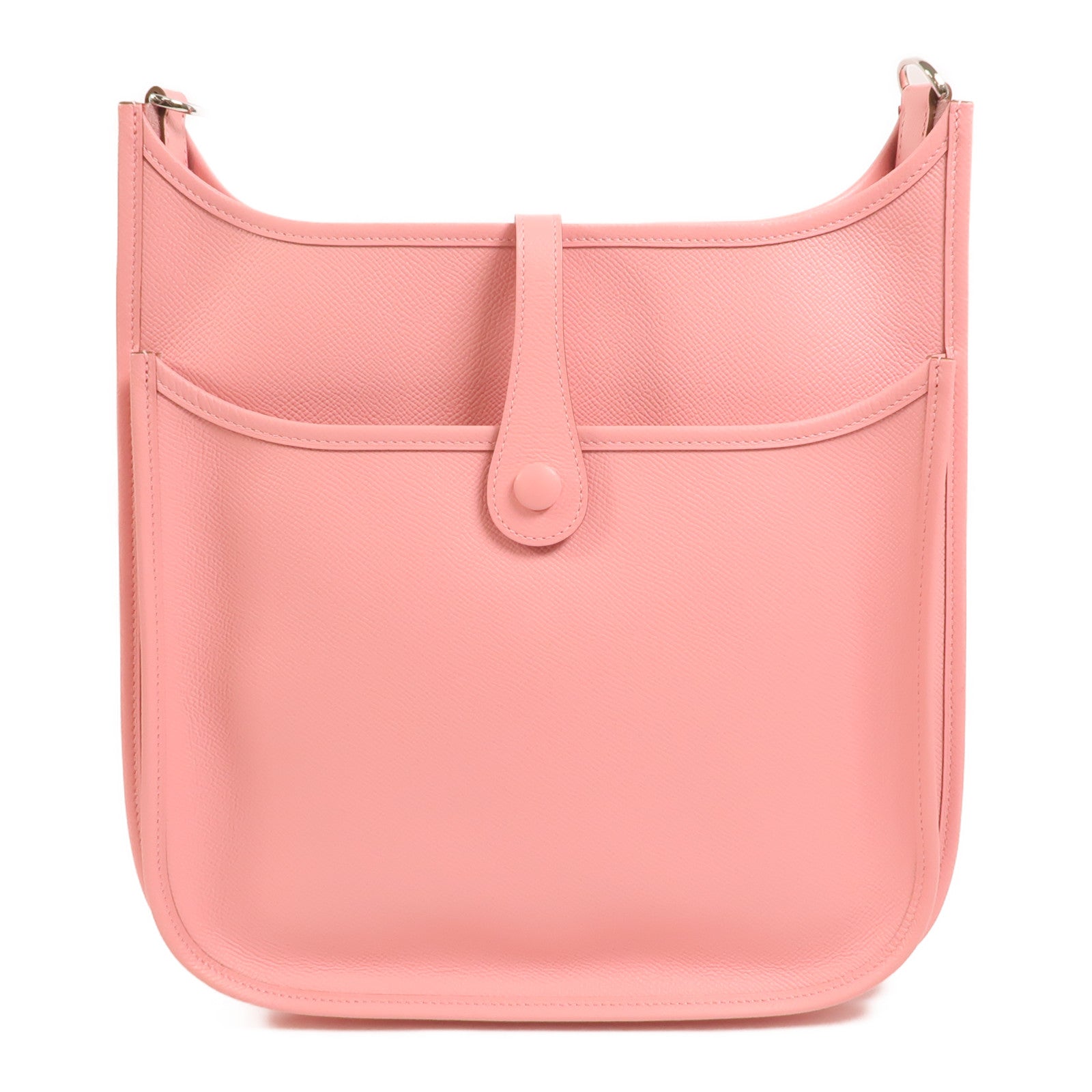 HERMES Epsom皮革Evelyne PM肩背袋Rose Confetti