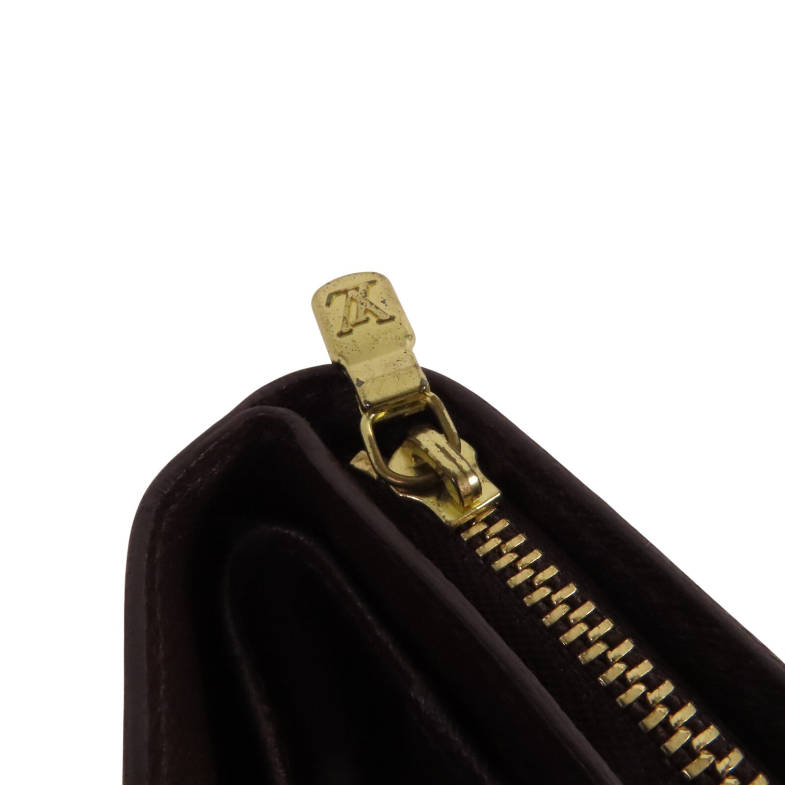 LOUIS VUITTON Damier Ebene Compact Zip Wallet金扣短錢包