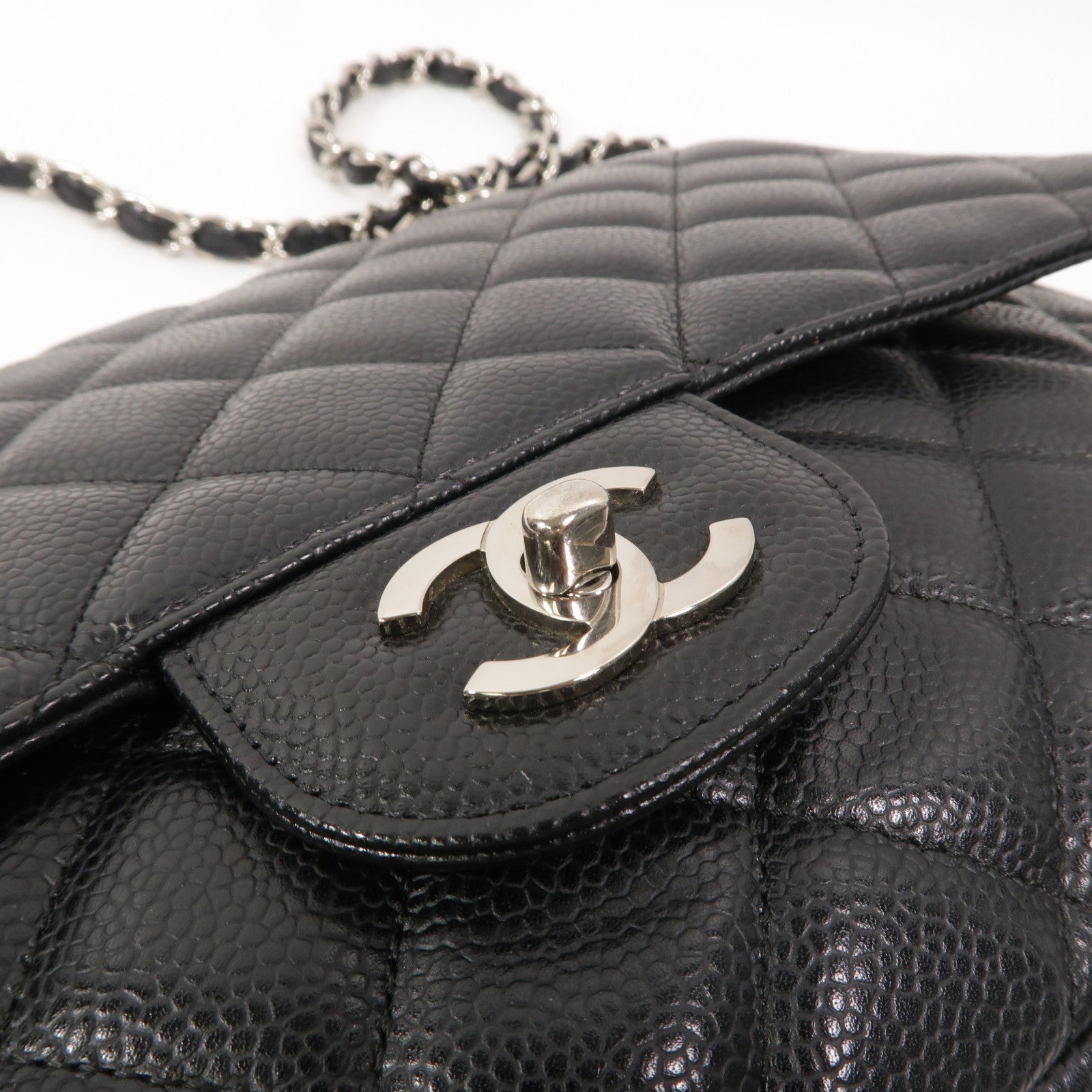 CHANEL 牛皮皮革Large Classic鏈帶肩背袋