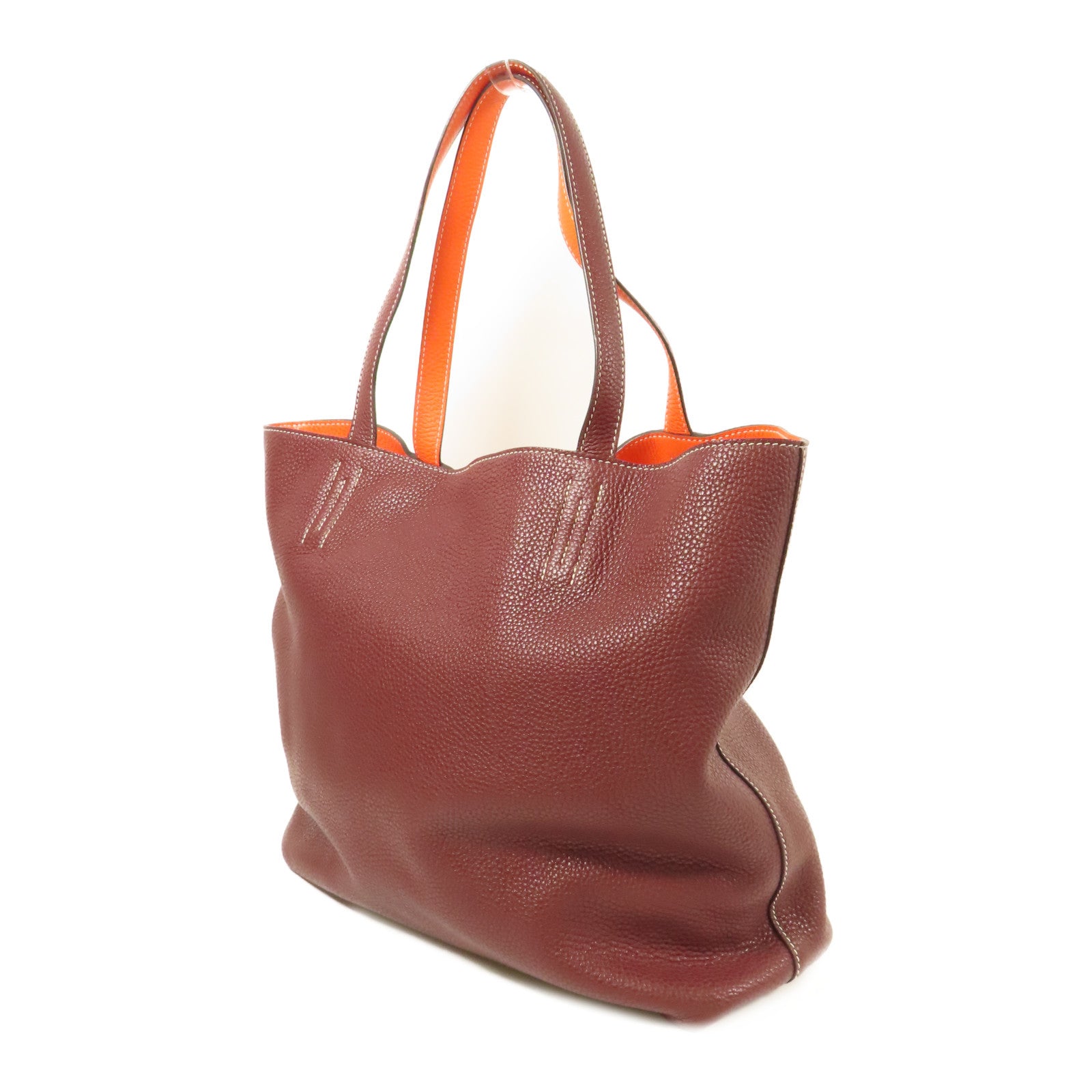 HERMES Clemence皮革Double Sens 35肩背袋Rubis