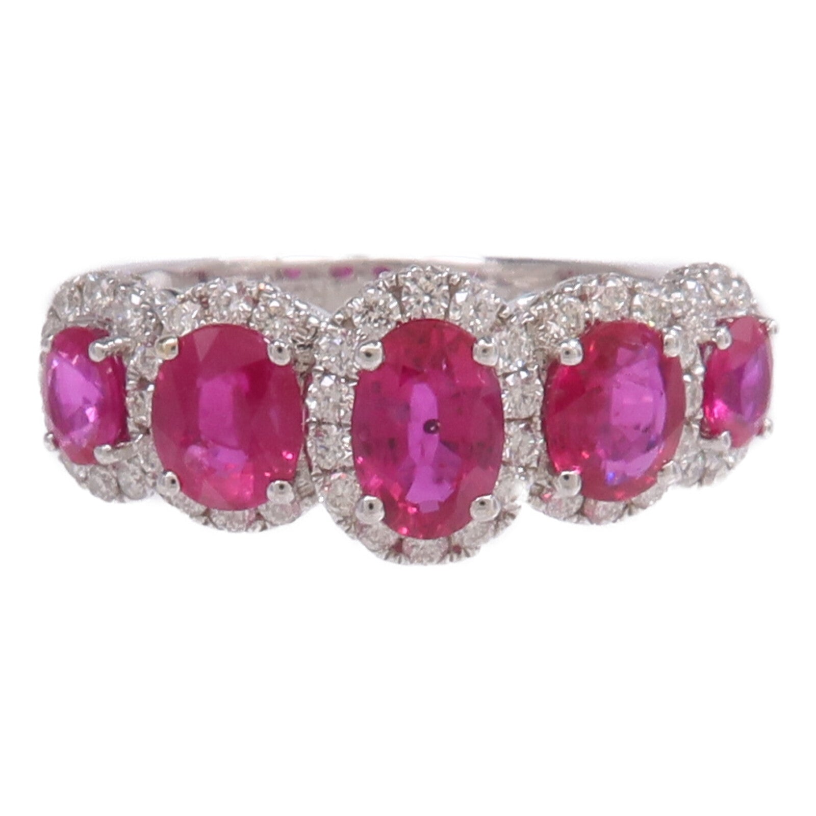 JEWELRY 18K白金Ring紅寶石/鑽石戒指