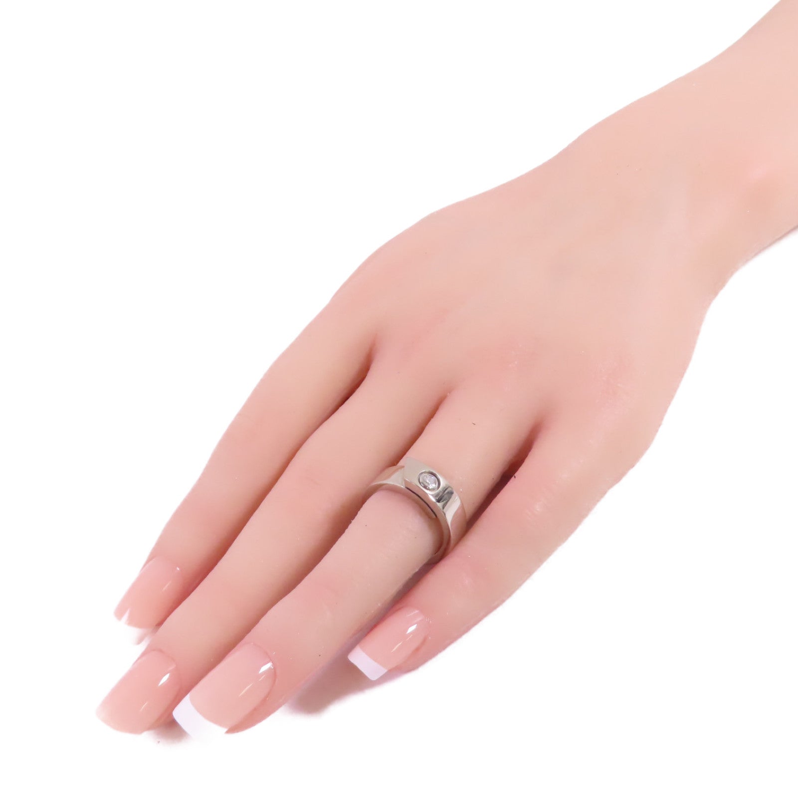 CARTIER Diamond Anniversary Ring US#4.75 Cartier#49 B4044749 18K White Gold