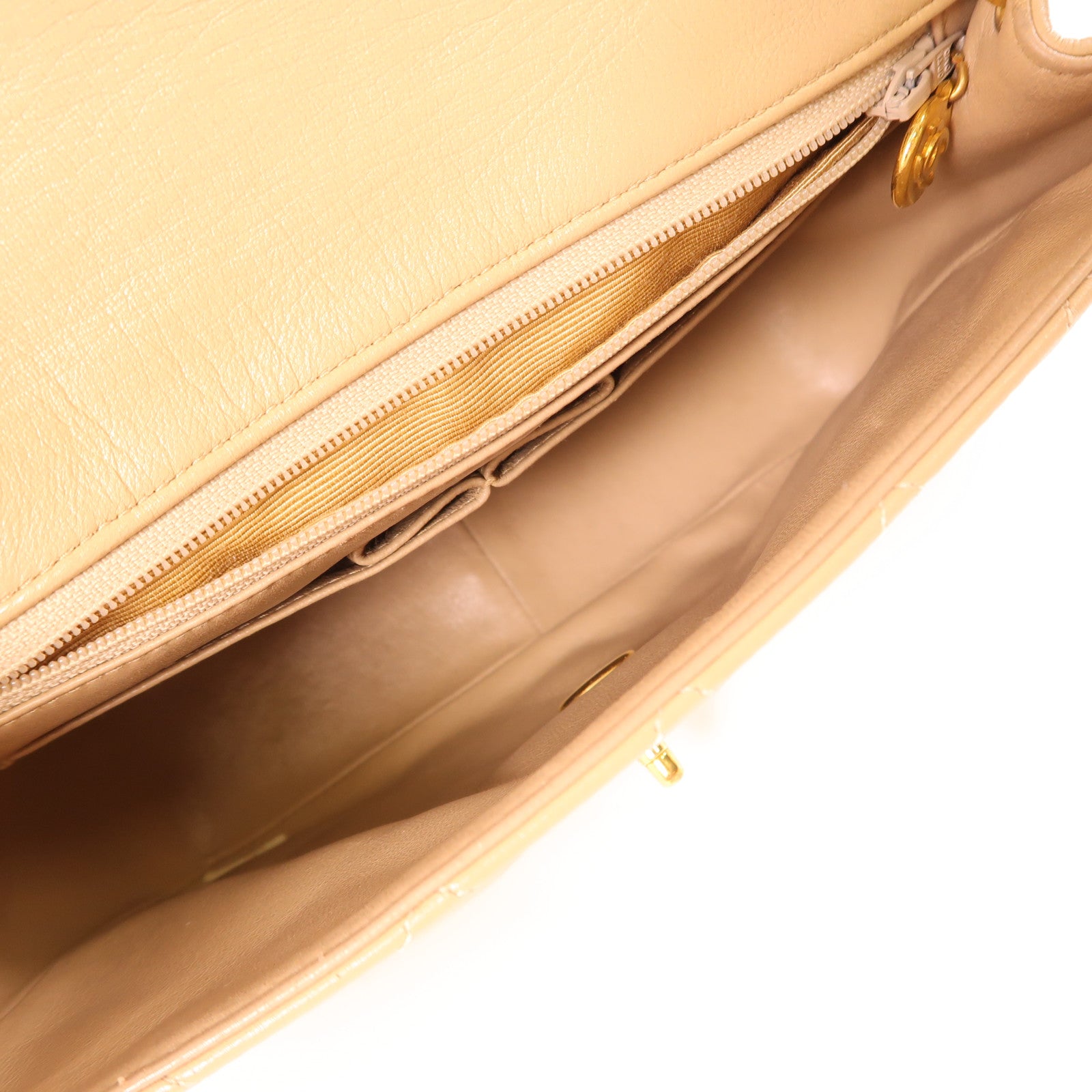 CHANEL 牛皮皮革Chain Shoulder金扣鏈帶肩背袋