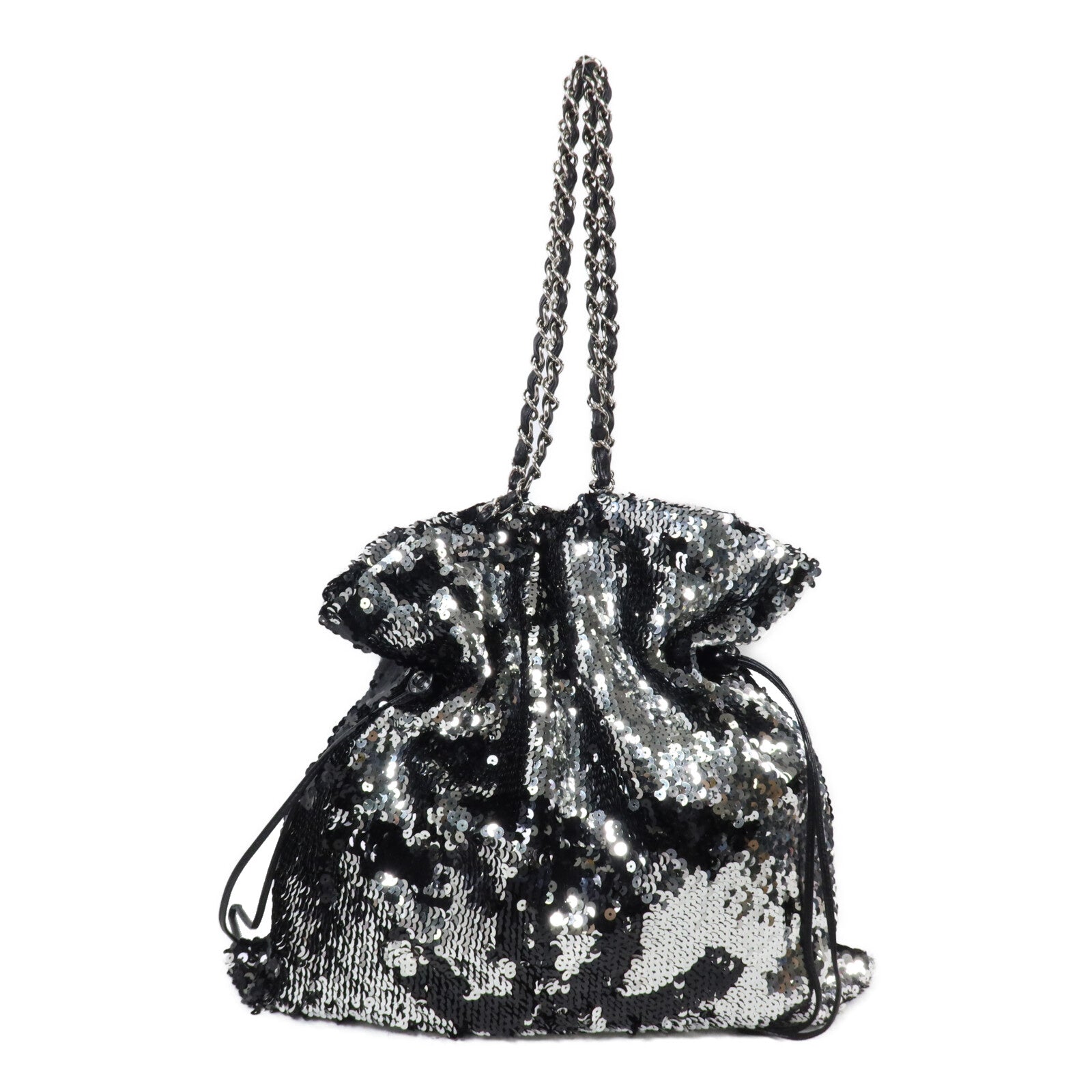 CHANEL 珠片CC Drawstring Tote Bag鏈帶手挽袋