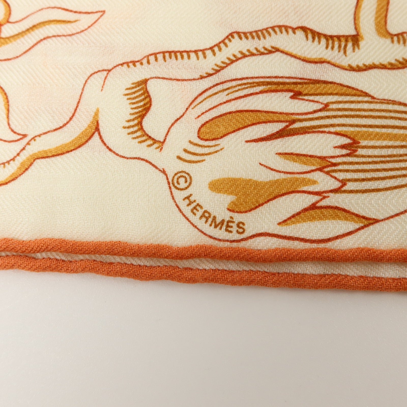 HERMES 羊絨/絲質Scarf 140X140絲巾