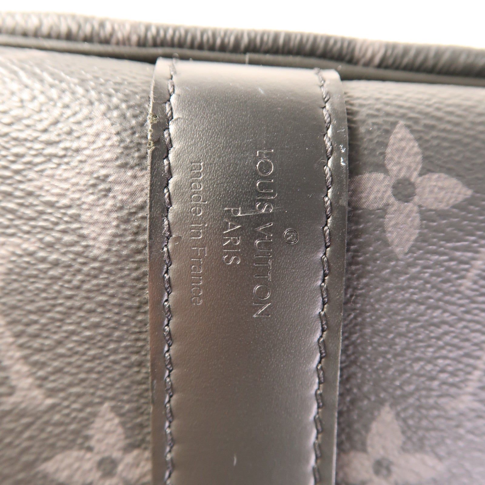 LOUIS VUITTON Monogram Eclipse Keepall 45 Bandouliere銀扣手挽肩背兩用袋