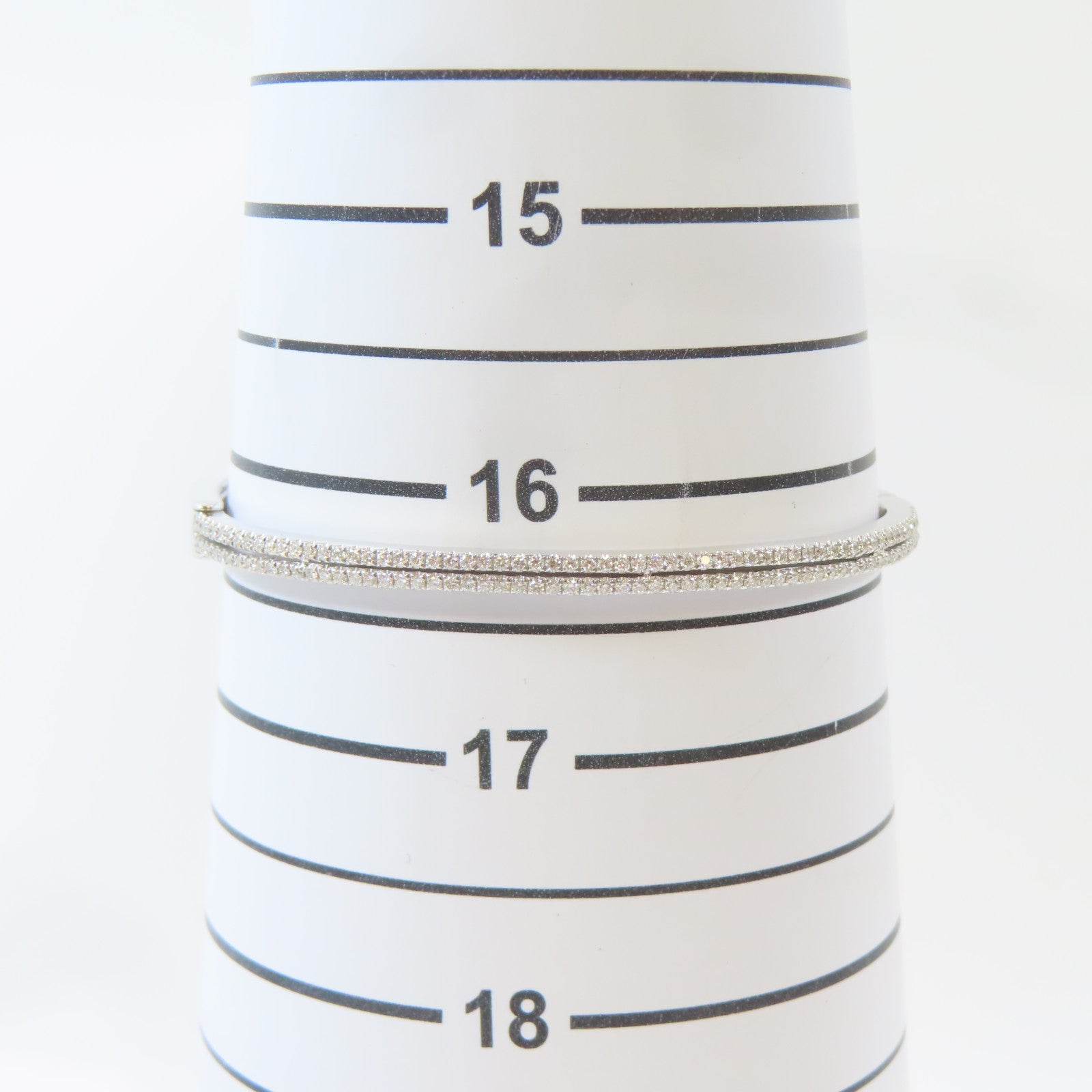 JEWELRY 18K白金Diamond Bangle 0.755ct鑽石手鐲#16.25cm