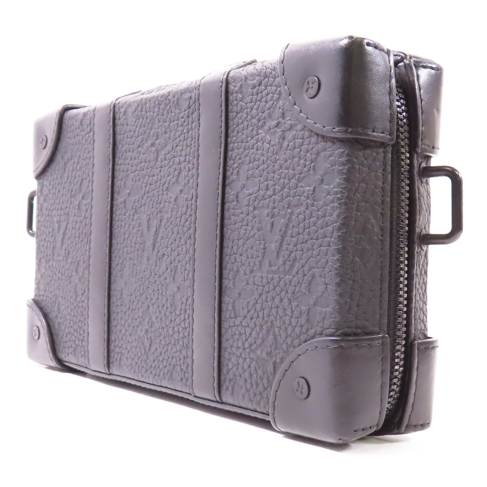 LOUIS VUITTON LV Soft Trunk Shoulder Bag M80224 Monogram Taurillon Black