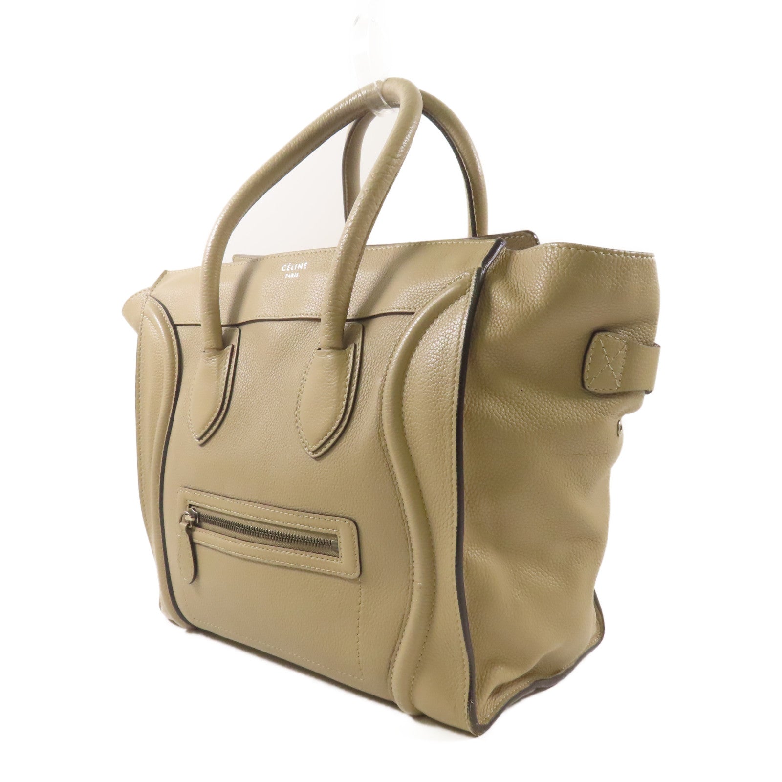 CELINE 牛皮皮革Luggage手挽袋淺褐色