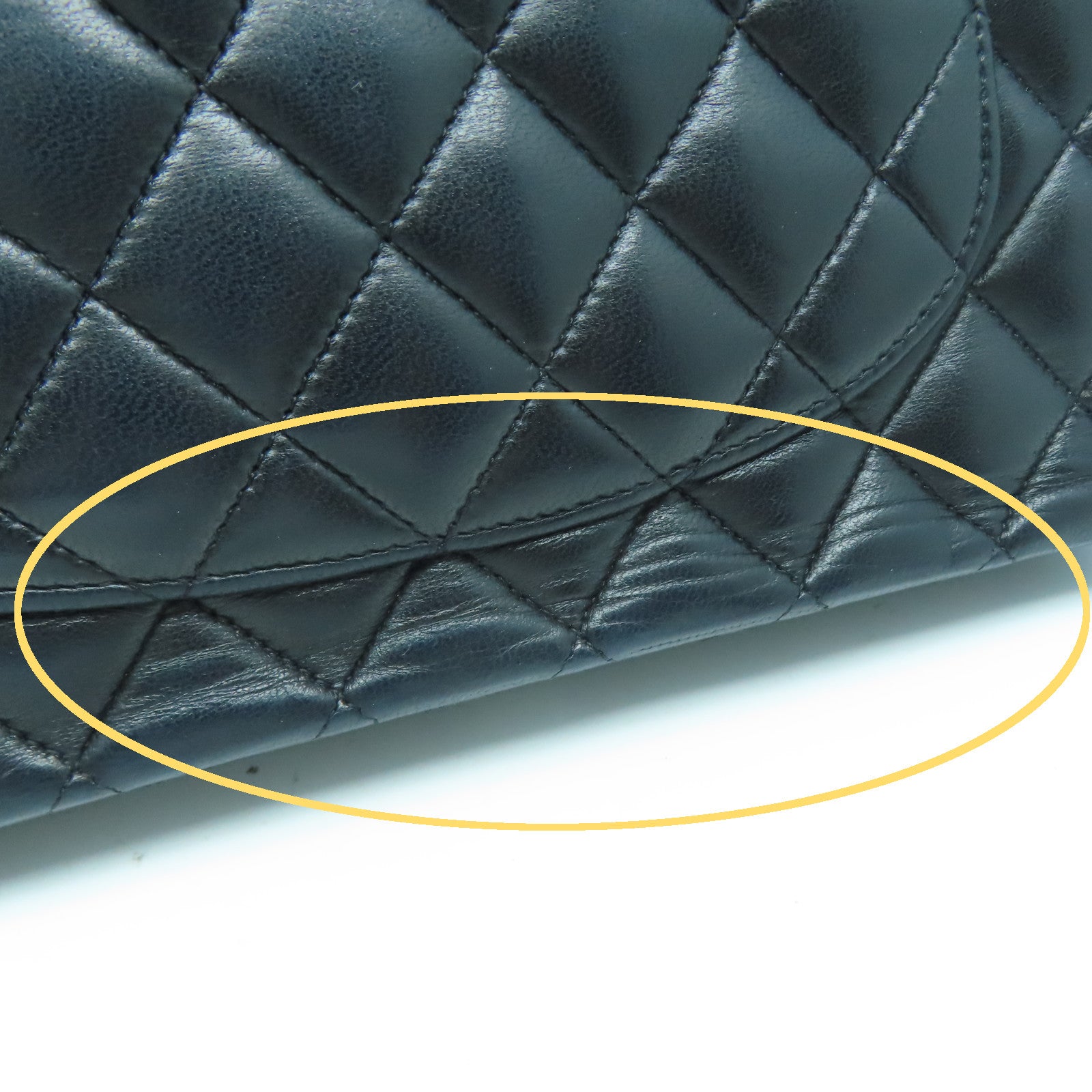 CHANEL 【清倉大減價】菱格羊皮皮革Classic銀扣鏈帶肩背袋黑色