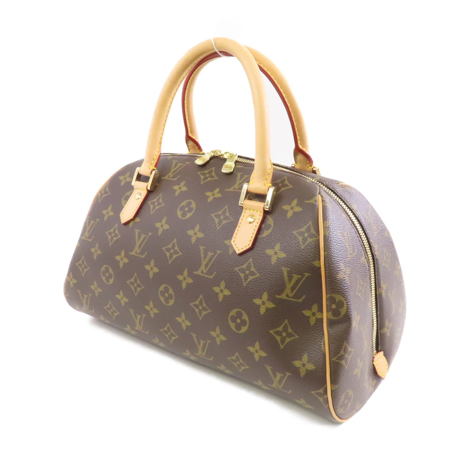 LOUIS VUITTON Monogram Ribera MM金扣手挽袋啡色