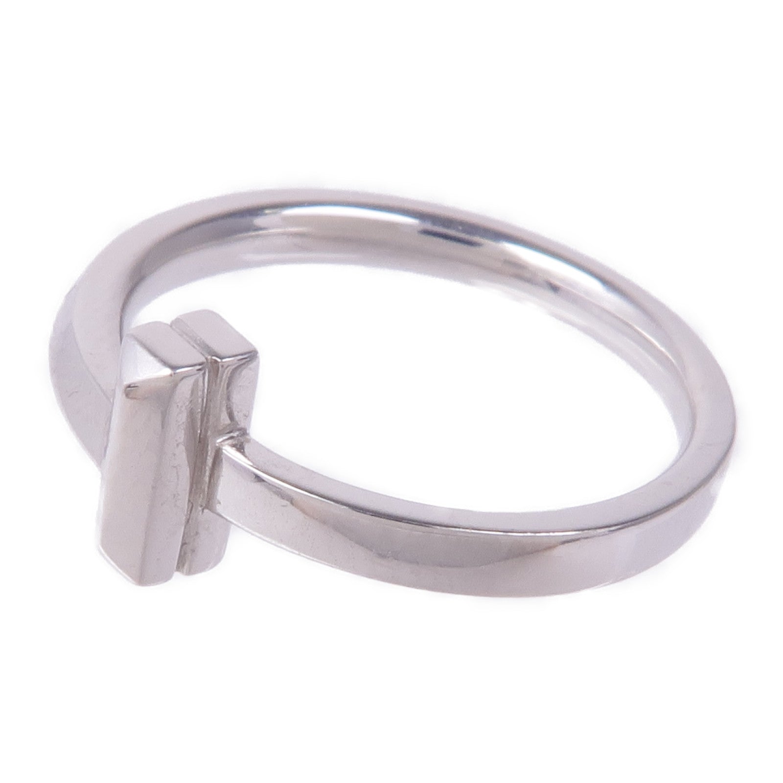 TIFFANY＆CO 18K白金T1 Narrow Ring戒指US#4.75