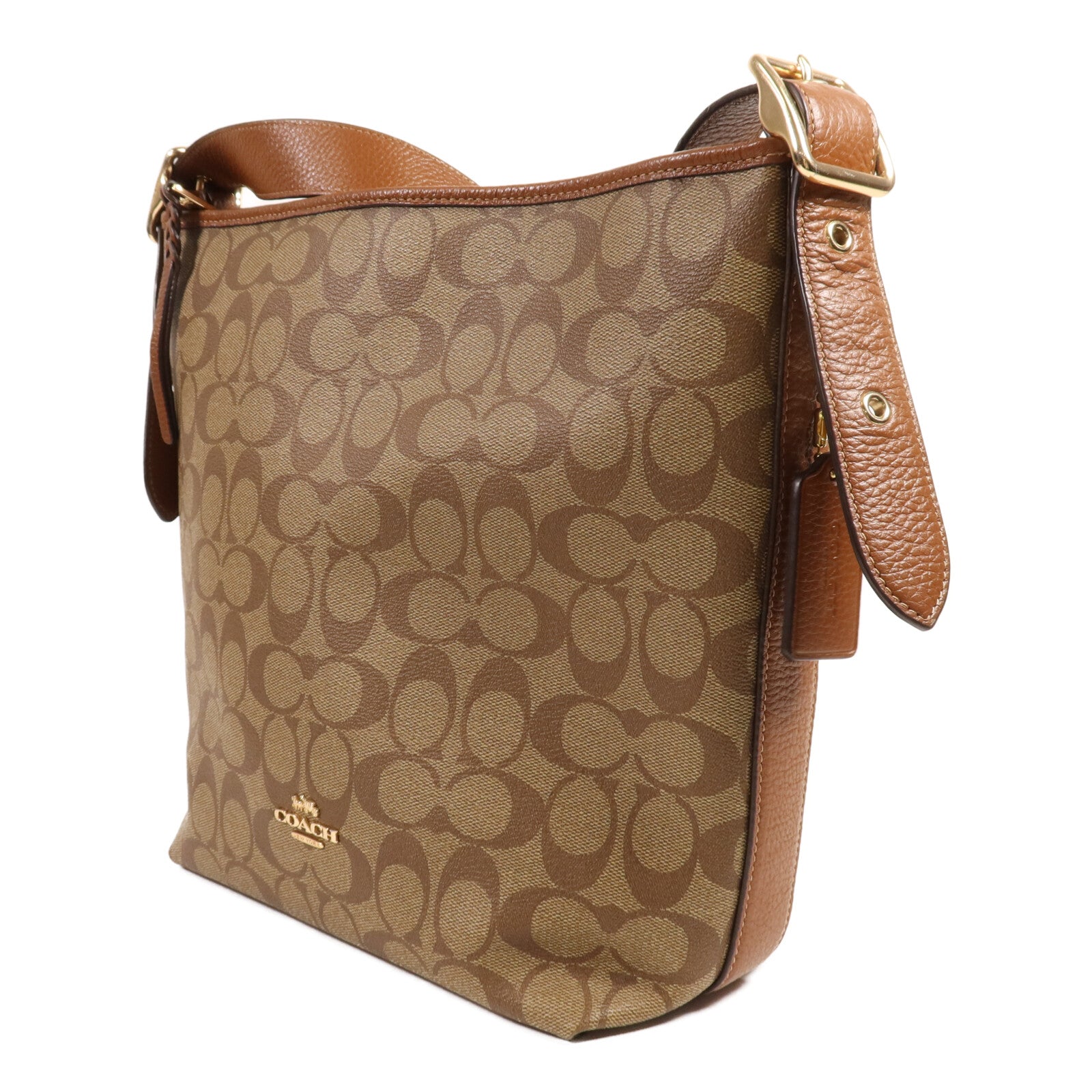 COACH 塗層帆布Shoulder Bag金扣肩背袋