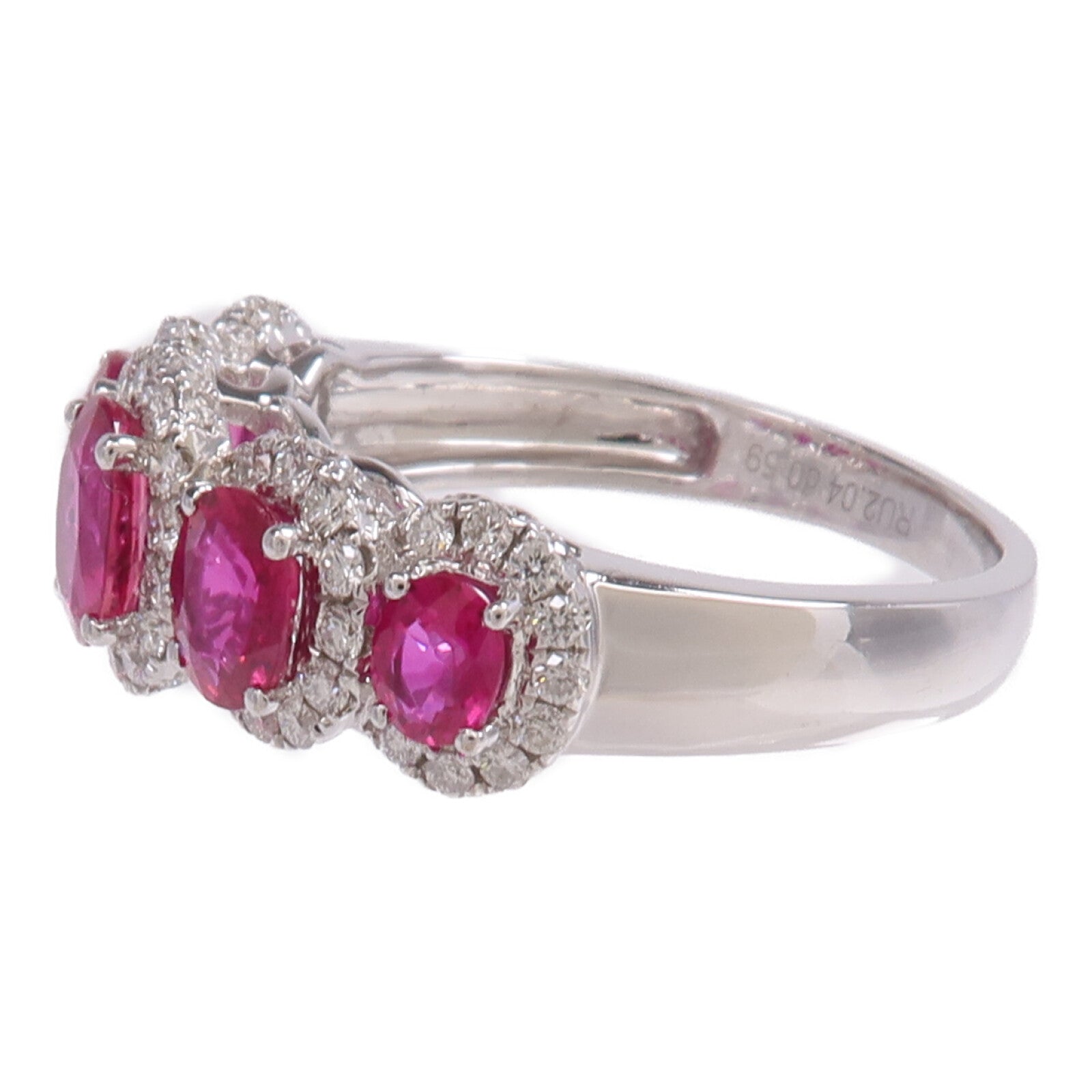 JEWELRY 18K白金Ring紅寶石/鑽石戒指