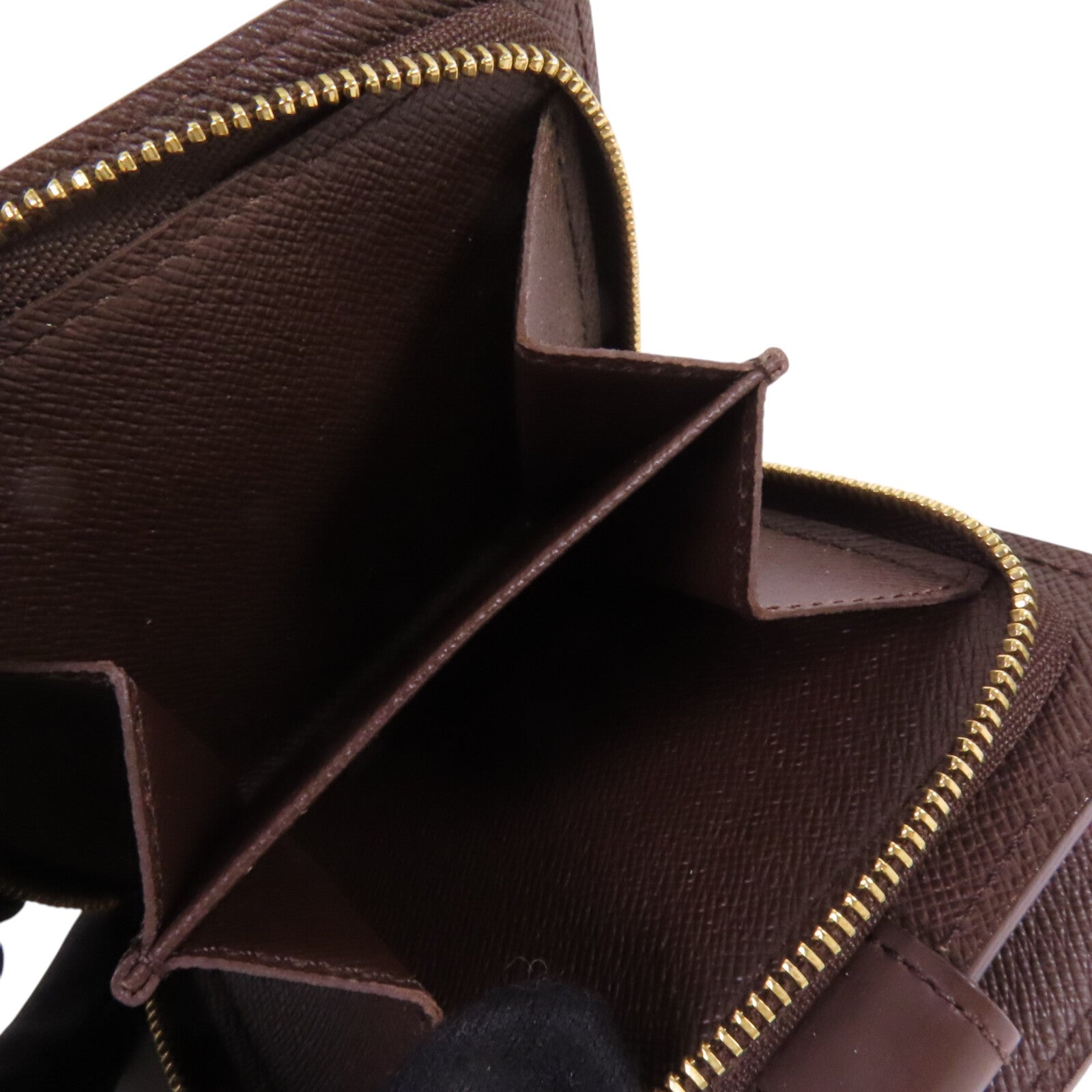LOUIS VUITTON Damier Ebene Compact Zip Wallet金扣短錢包