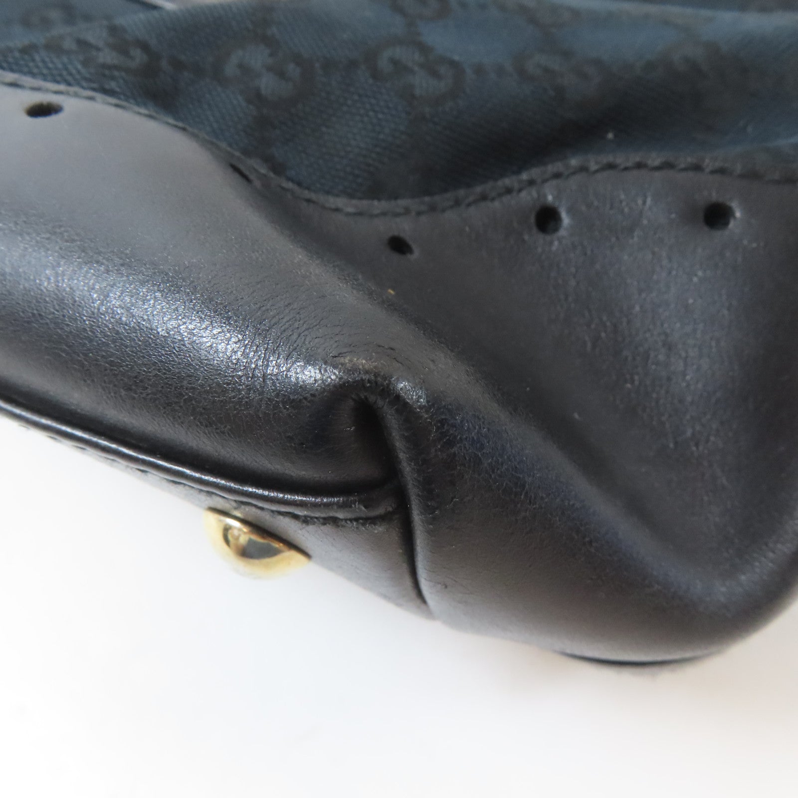 GUCCI 帆布Shoulder Bag金扣肩背袋黑色