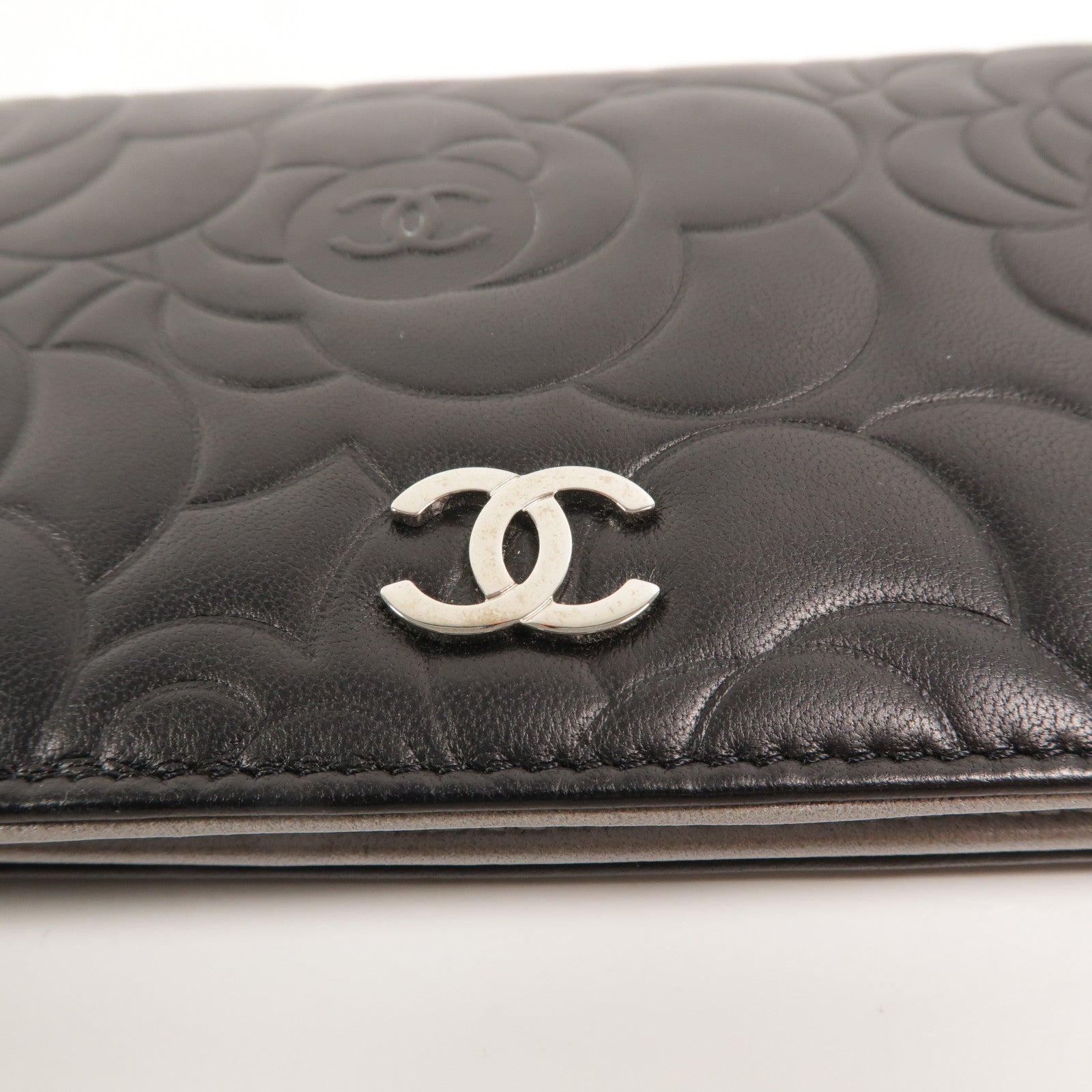 CHANEL 羊皮皮革Camellia Long Fold Wallet長錢包