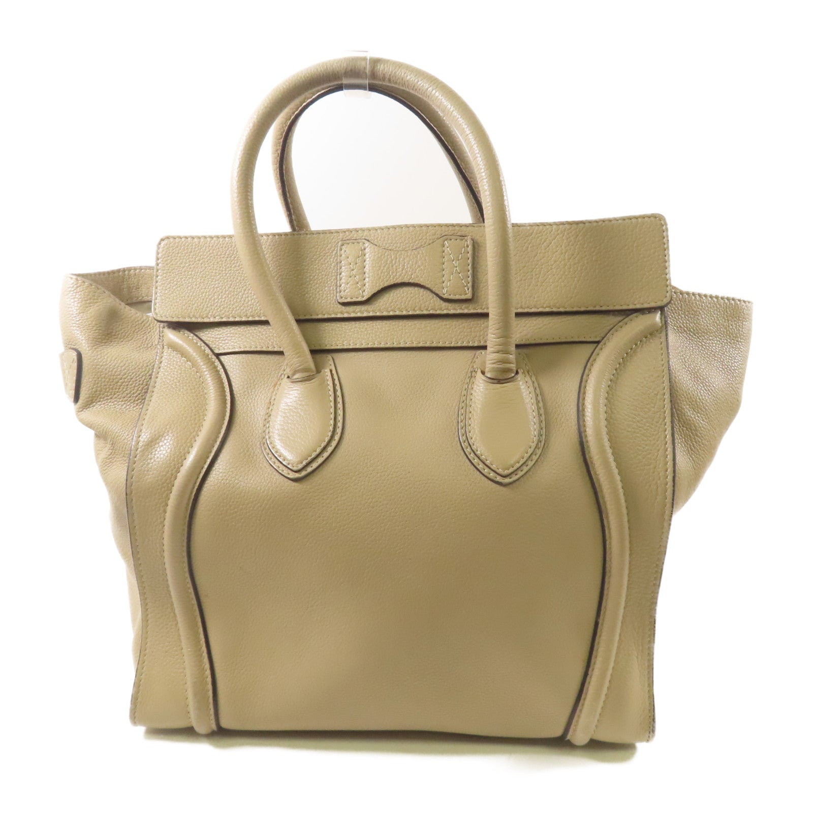 CELINE 牛皮皮革Luggage手挽袋淺褐色