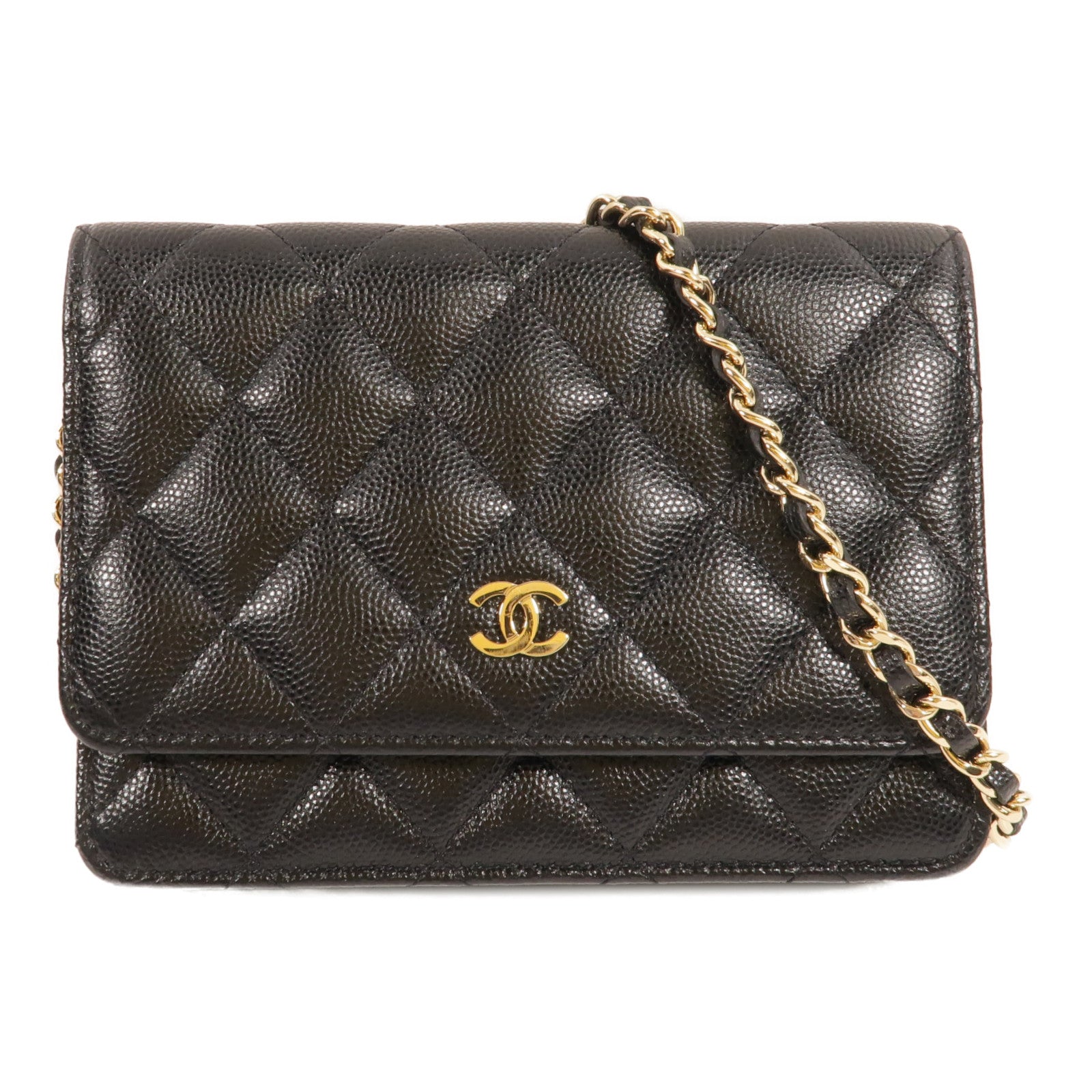 CHANEL 牛皮皮革Mini WOC Wallet On Chain鏈帶肩背袋