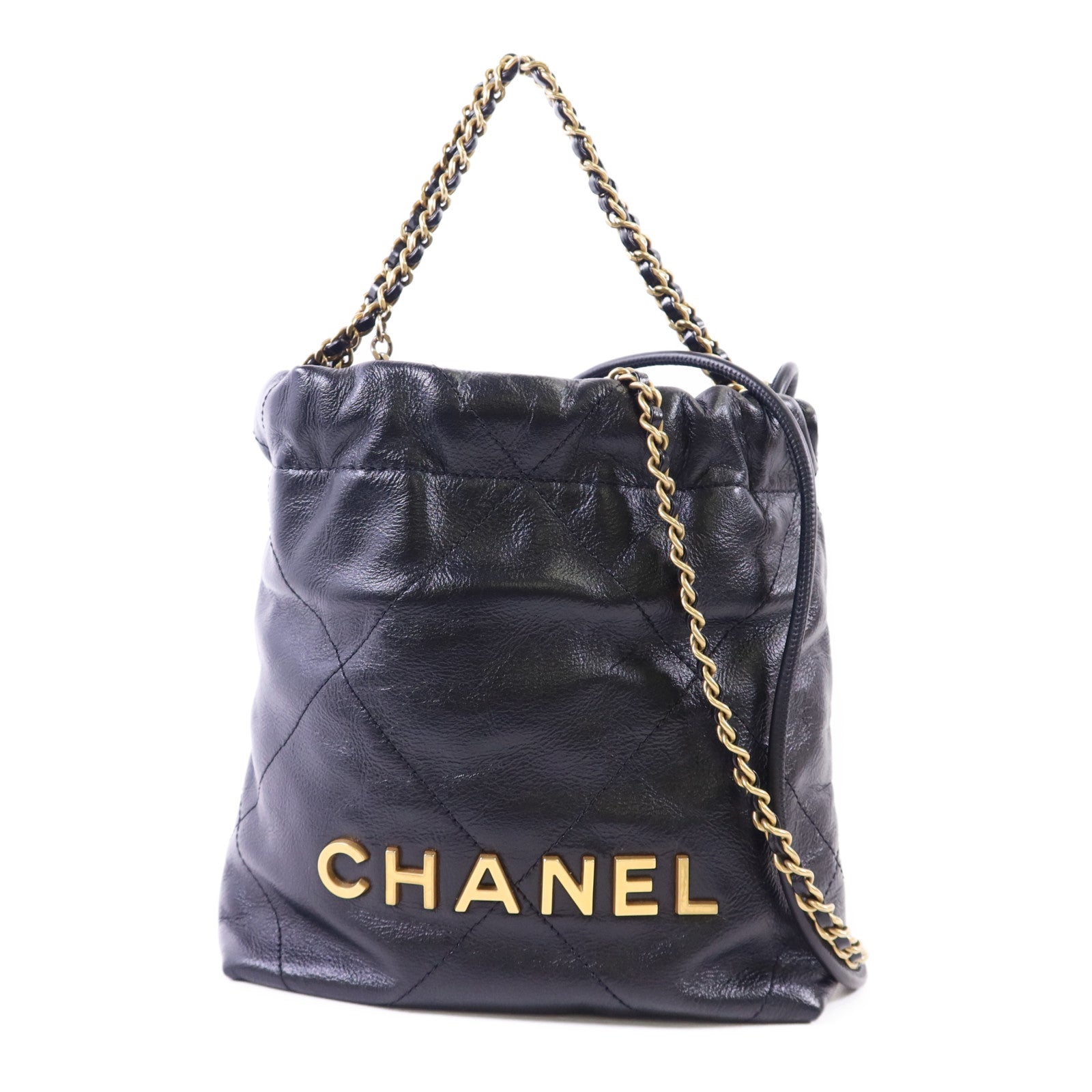 CHANEL 【激減優惠】牛皮皮革C22 Mini金扣手挽肩背兩用袋
