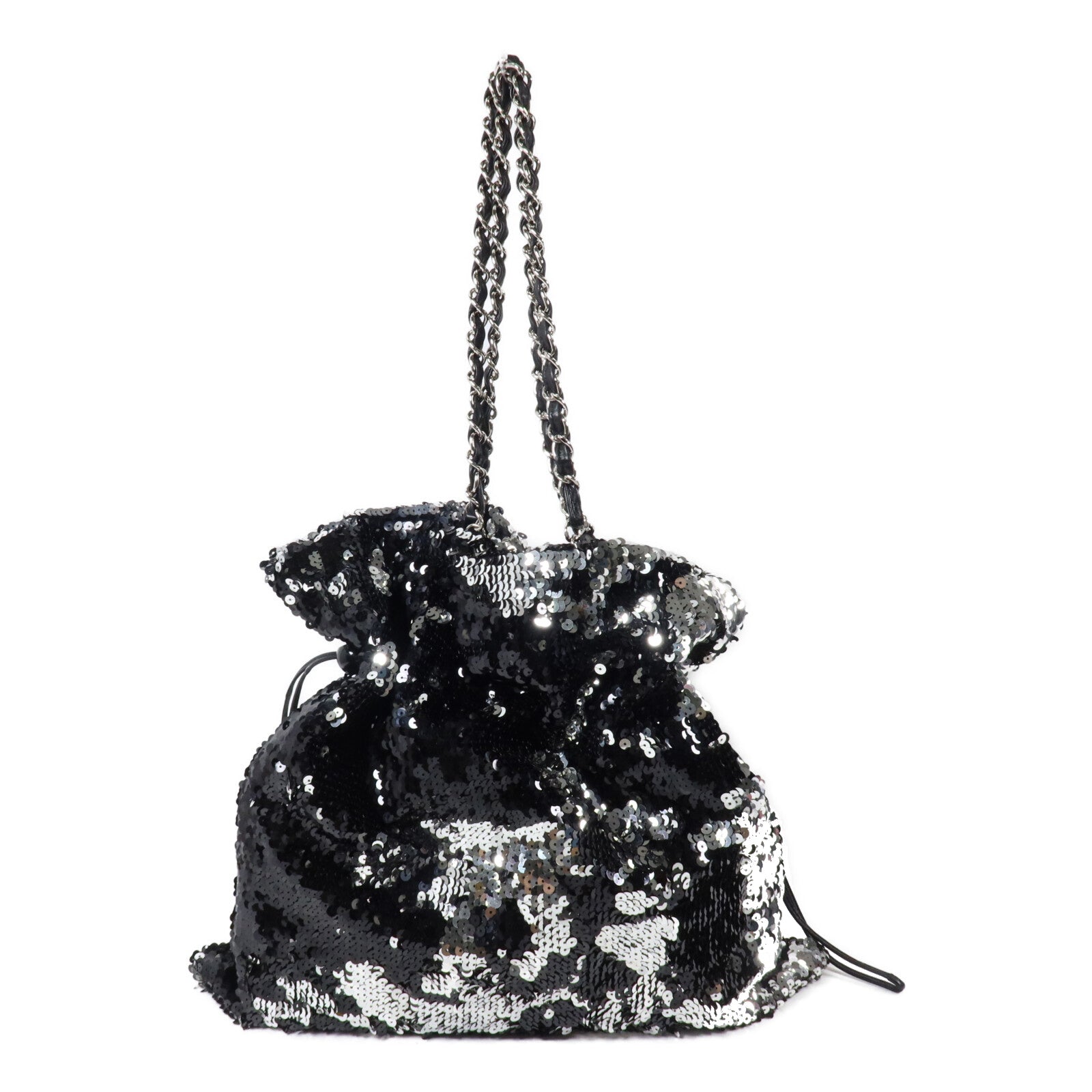 CHANEL 珠片CC Drawstring Tote Bag鏈帶手挽袋
