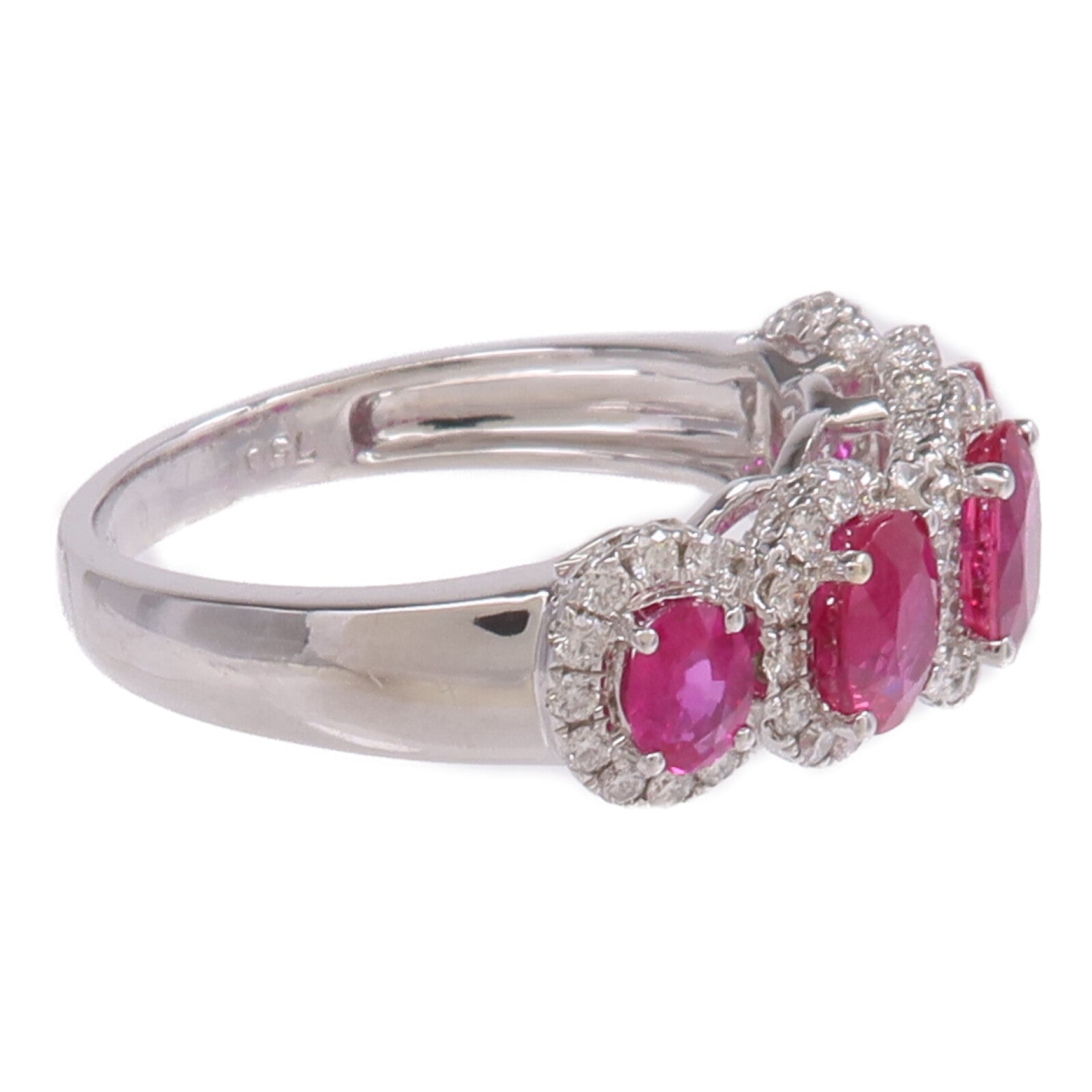 JEWELRY 18K白金Ring紅寶石/鑽石戒指