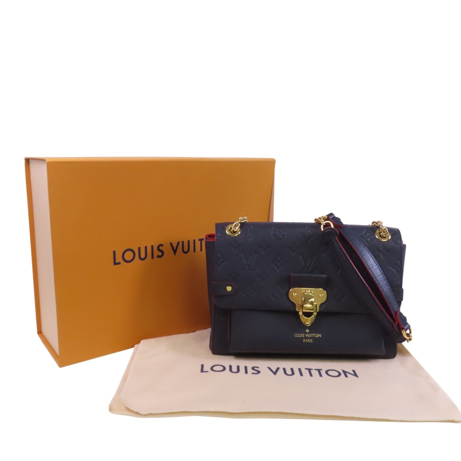 LOUIS VUITTON Monogram Empreinte Vavin PM金扣鏈帶肩背袋
