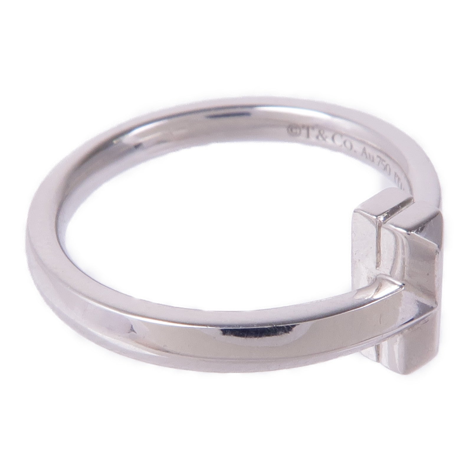TIFFANY＆CO 18K白金T1 Narrow Ring戒指US#4.75
