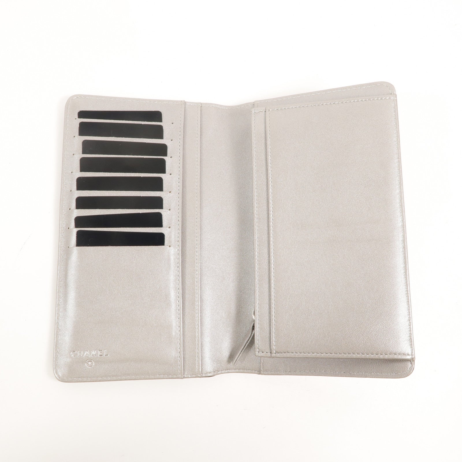 CHANEL 羊皮皮革Camellia Long Fold Wallet長錢包