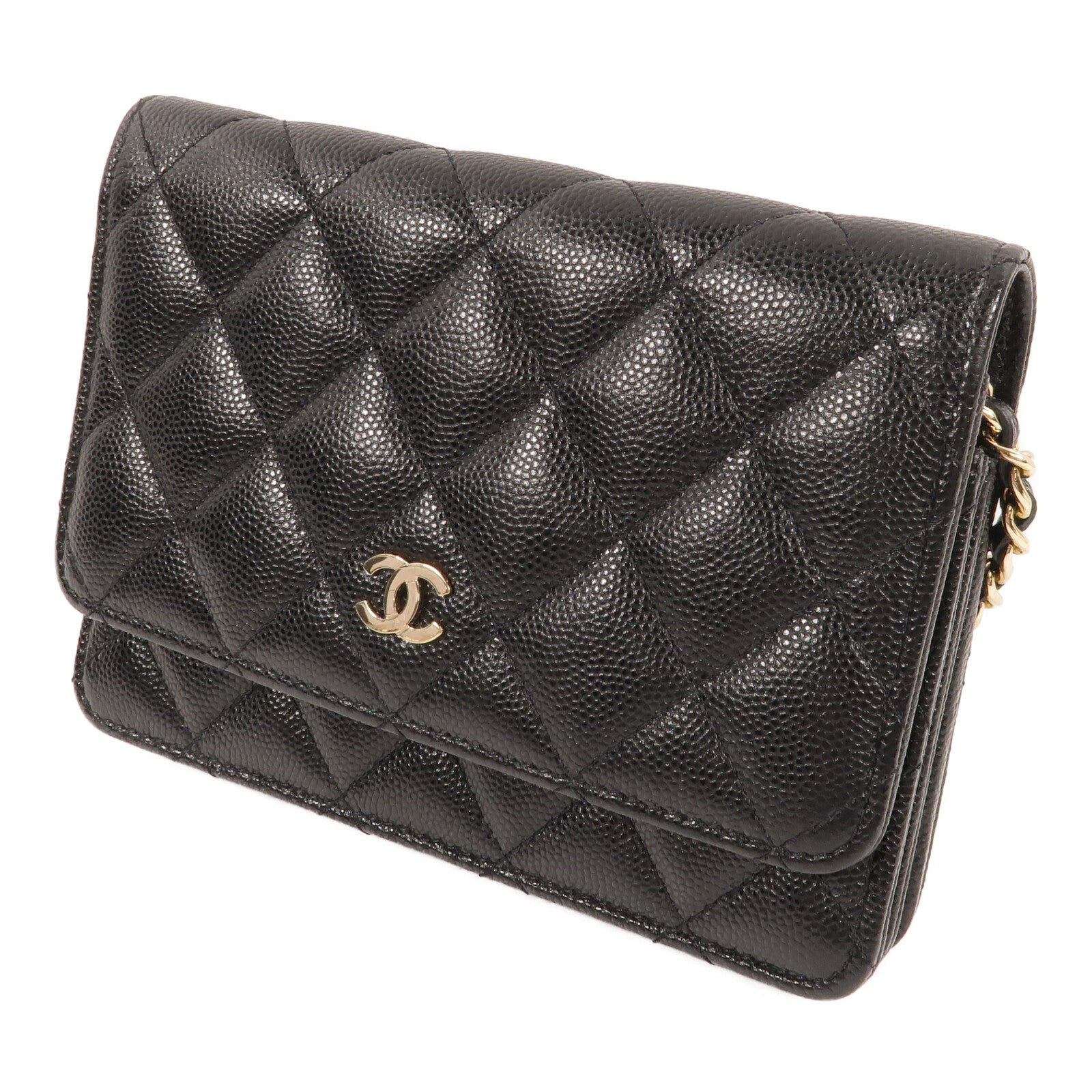 CHANEL 牛皮皮革Mini WOC Wallet On Chain鏈帶肩背袋