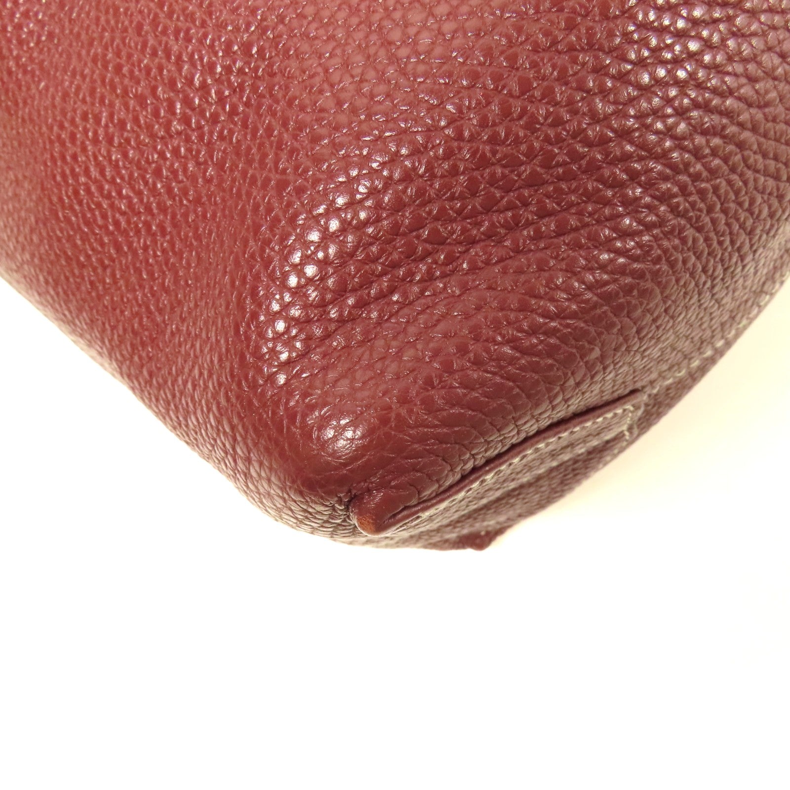 HERMES Double Sens 35 Shoulder Bag Clemence Leather Rubis