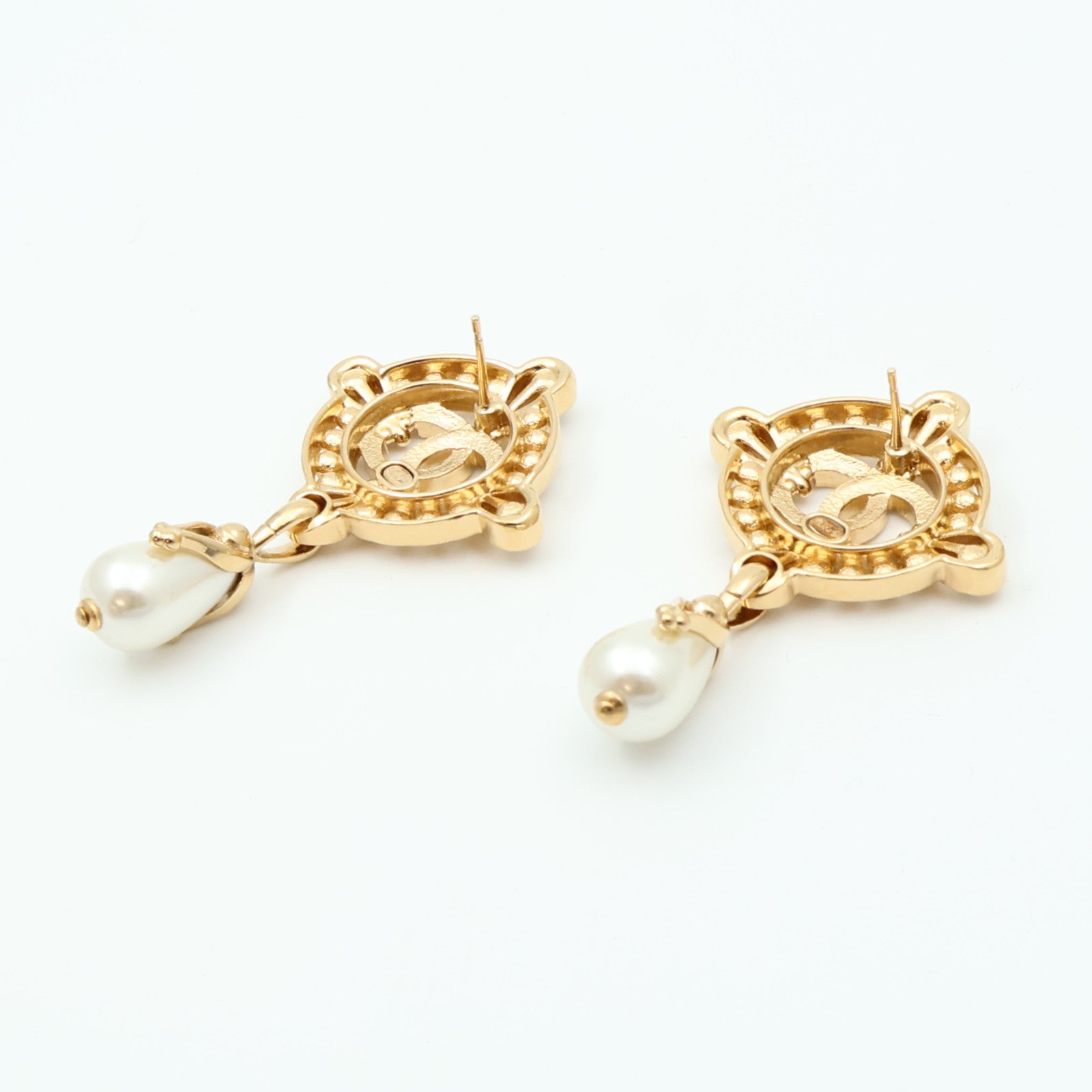 CHANEL 金屬Faux Pearl Drop Earrings耳環