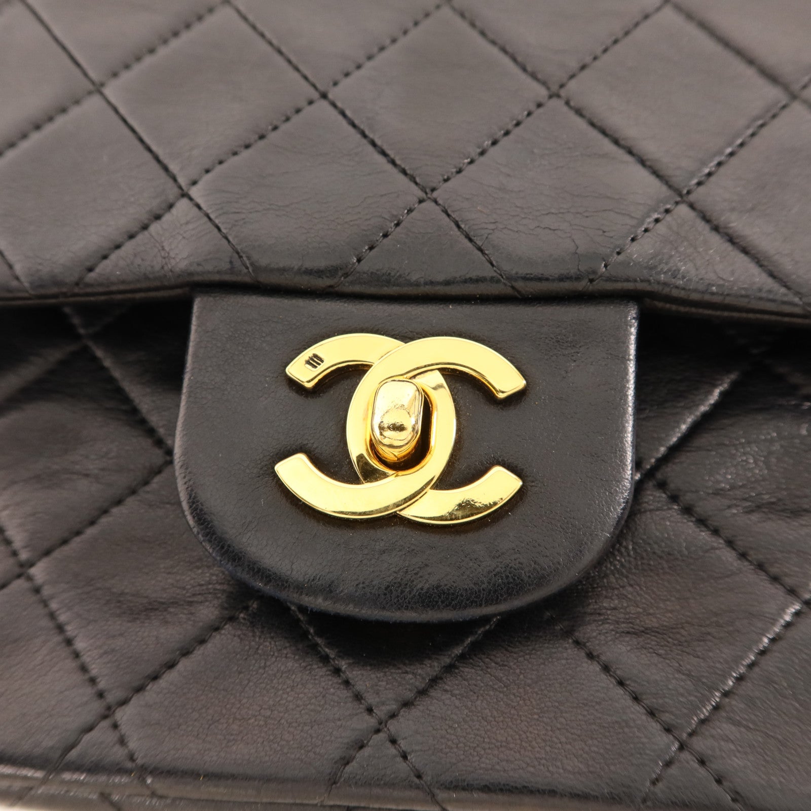 CHANEL 羊皮皮革Vintage Classic 23金扣鏈帶肩背袋