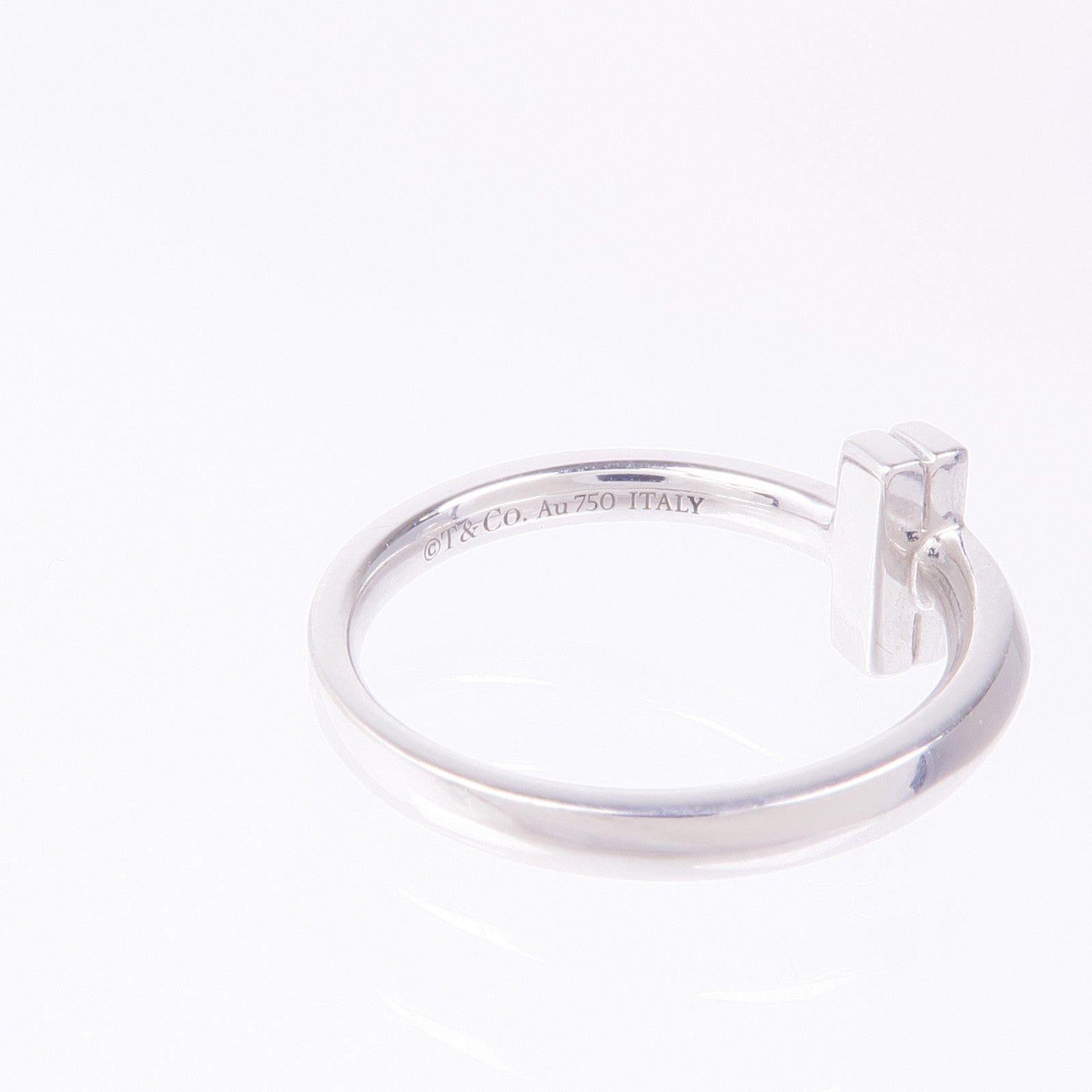 TIFFANY＆CO 18K白金T1 Narrow Ring戒指US#4.75