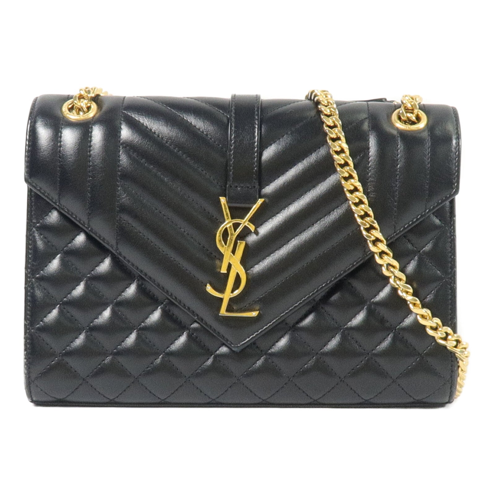 SAINT LAURENT 牛皮皮革Envelope Medium鏈帶肩背袋