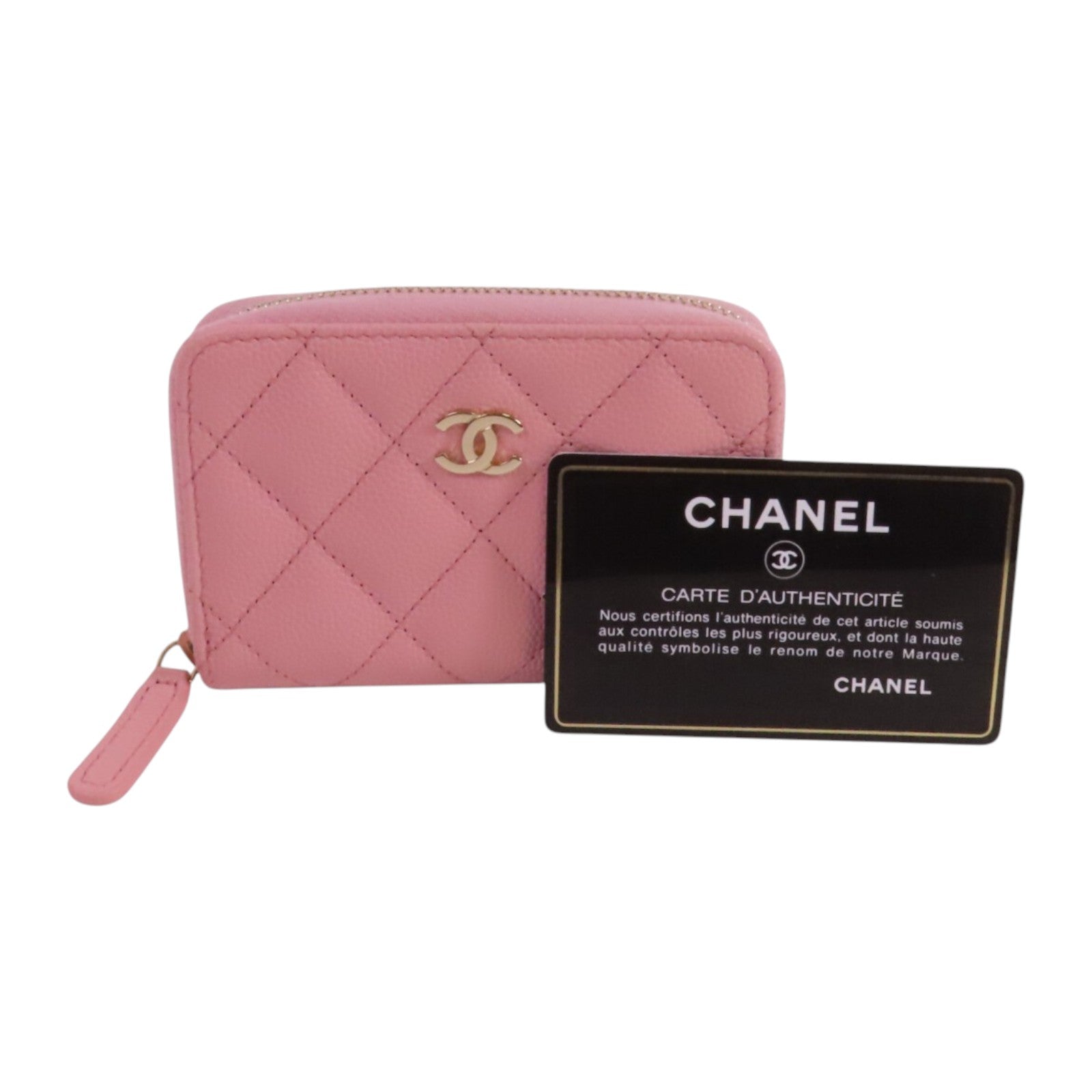 CHANEL 牛皮皮革Coins Card Case金扣零錢卡套