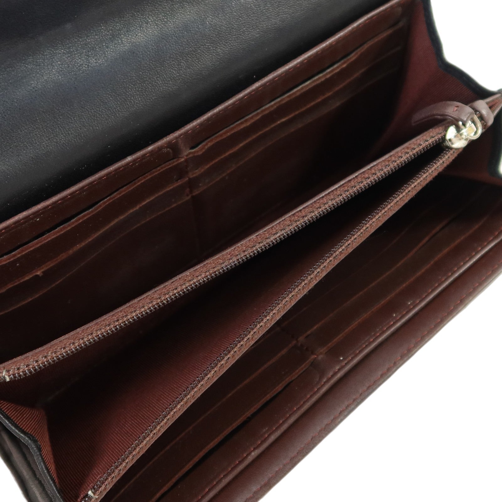 CHANEL 羊皮皮革Fold Wallet銀扣長錢包