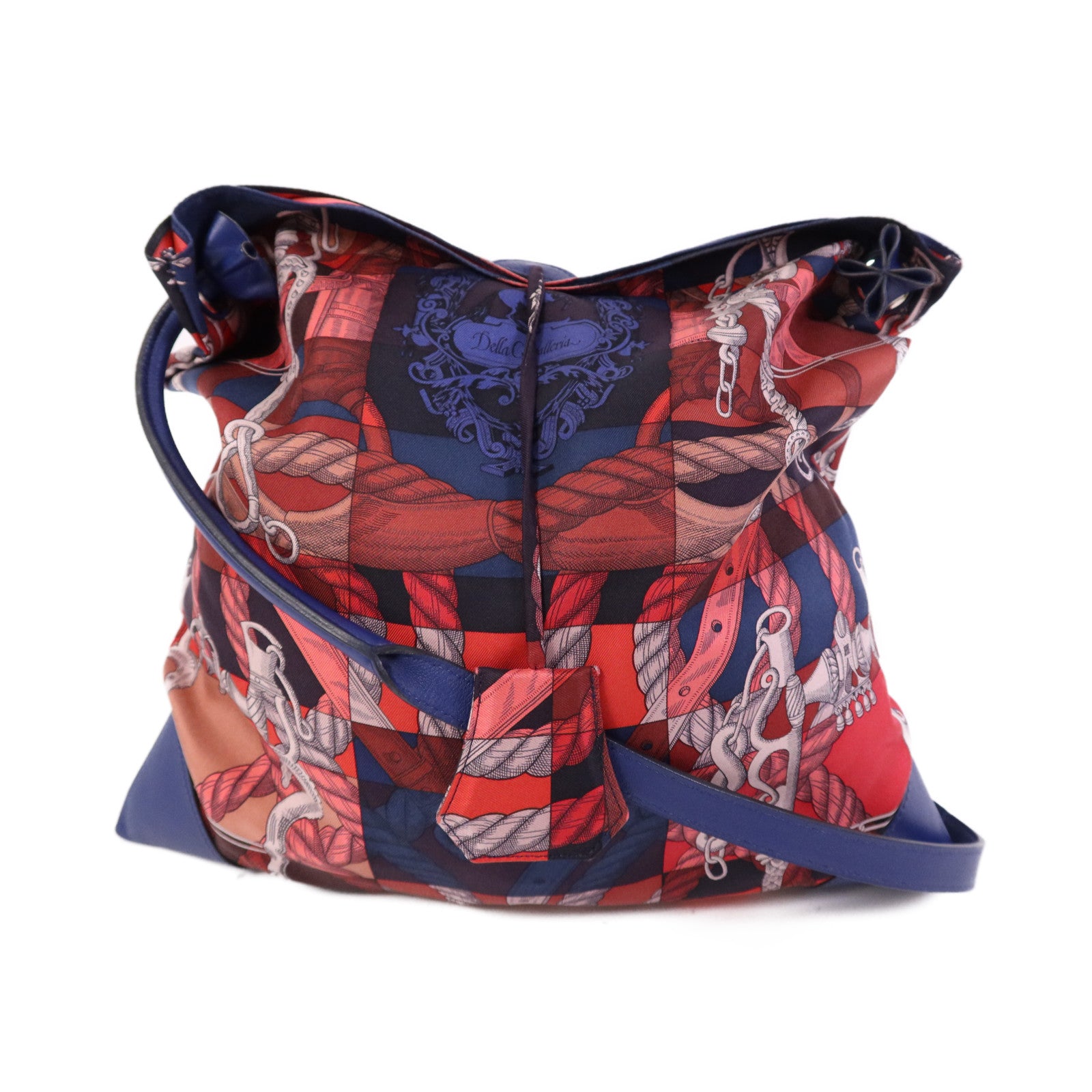 HERMES 絲質Silkycity 33銀扣肩背袋