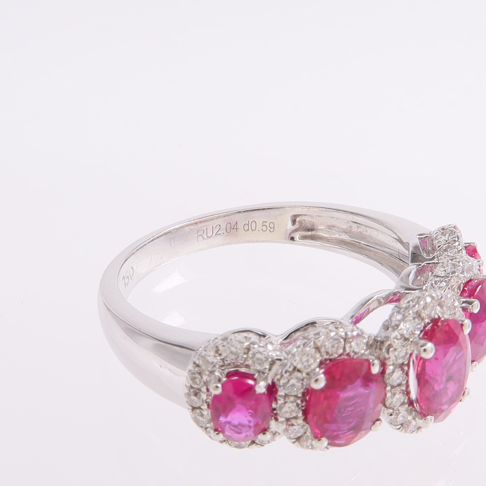 JEWELRY 18K白金Ring紅寶石/鑽石戒指