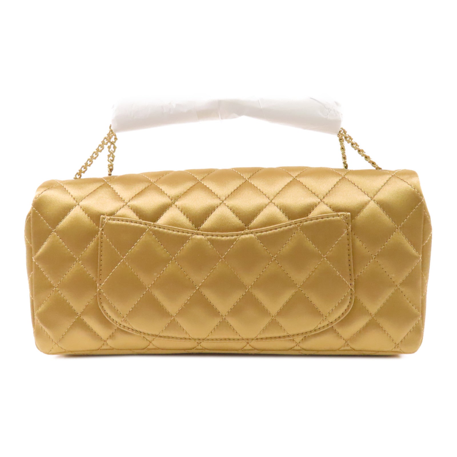 CHANEL 絲質Chain Shoulder Bag金扣鏈帶肩背袋