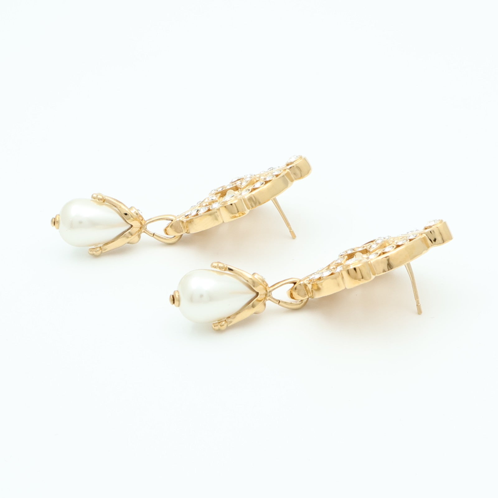 CHANEL 金屬Faux Pearl Drop Earrings耳環