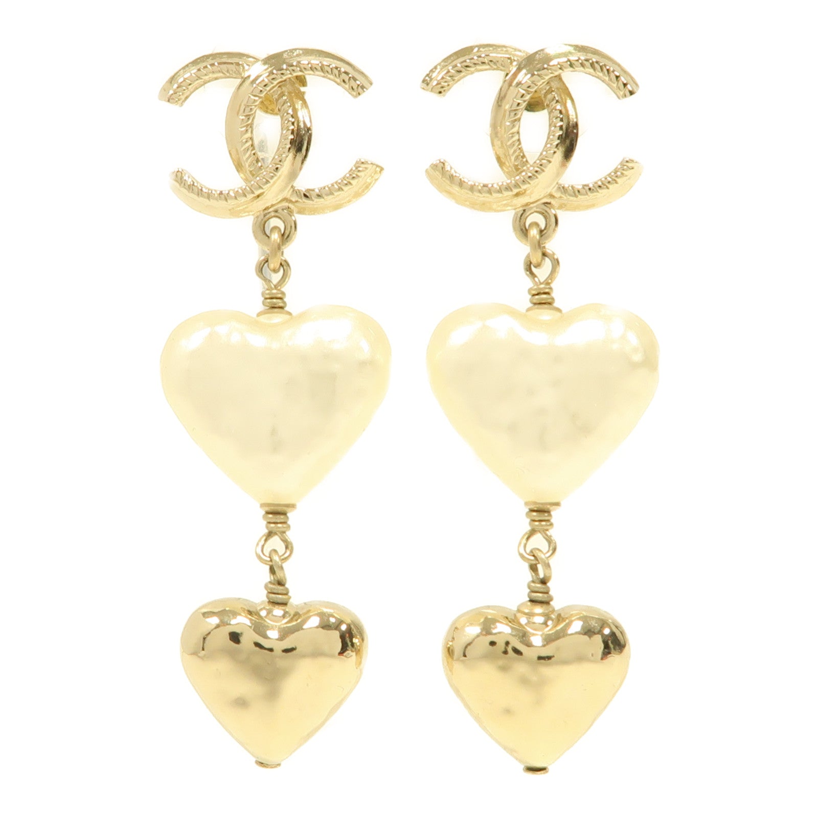 CHANEL 金屬/PVC Earrings耳環金色