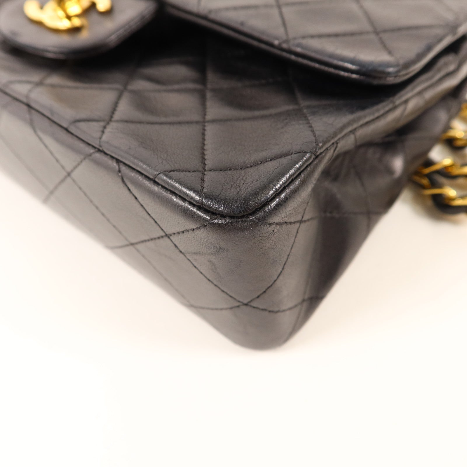 CHANEL 羊皮皮革Vintage Classic 23金扣鏈帶肩背袋