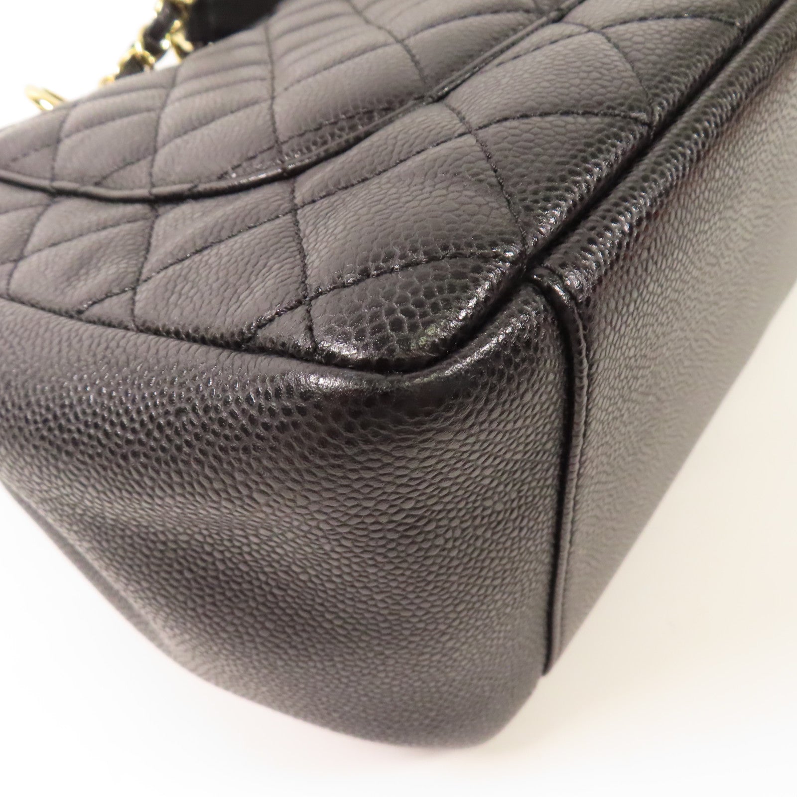 CHANEL 牛皮皮革GST Grand Shopping Tote Bag金扣鏈帶肩背袋