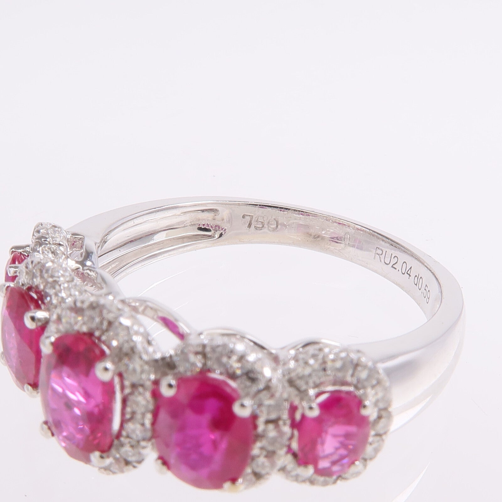 JEWELRY 18K白金Ring紅寶石/鑽石戒指
