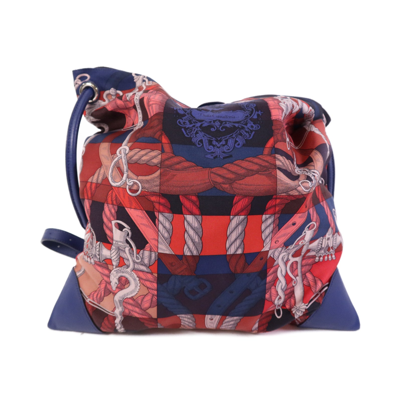 HERMES 絲質Silkycity 33銀扣肩背袋