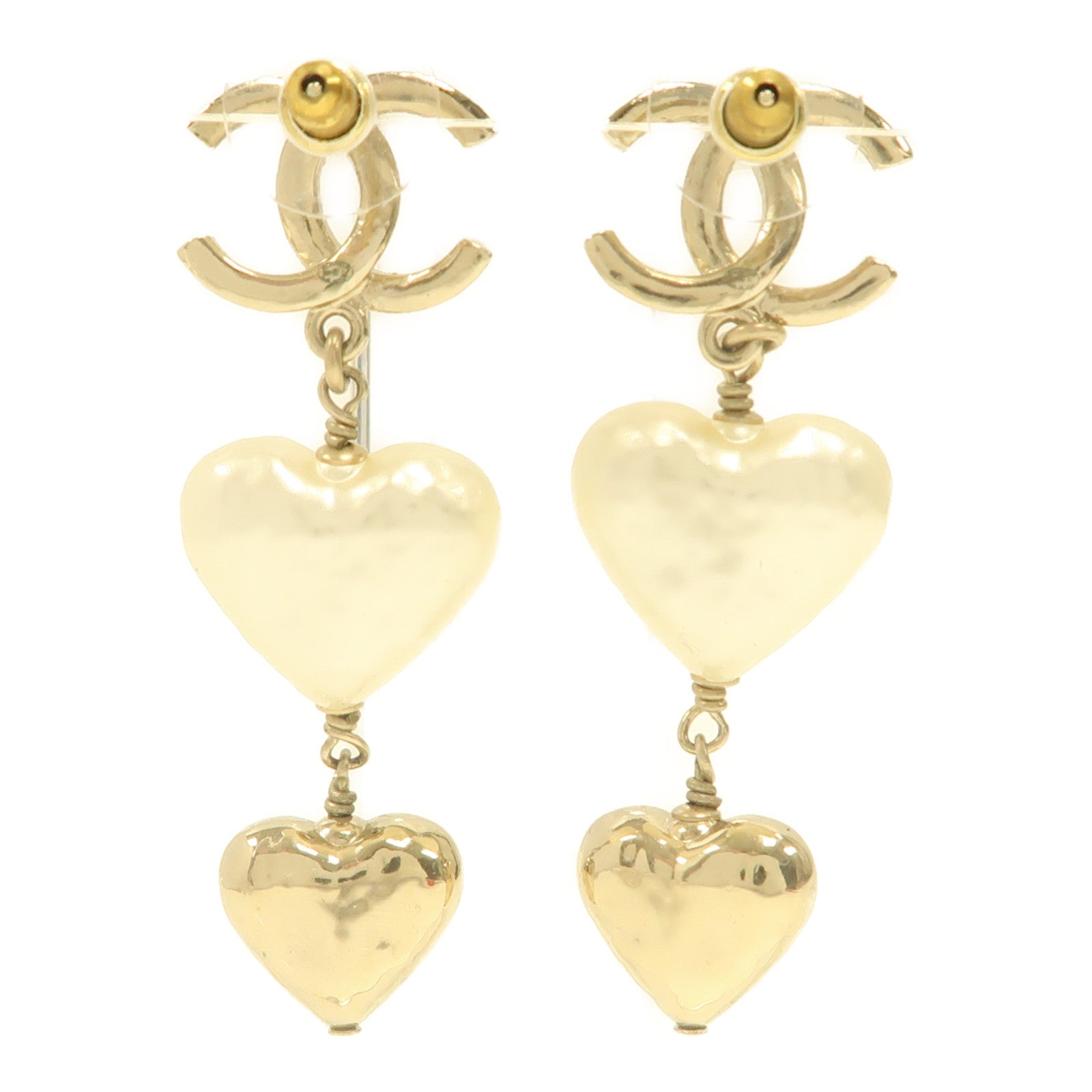 CHANEL 金屬/PVC Earrings耳環金色