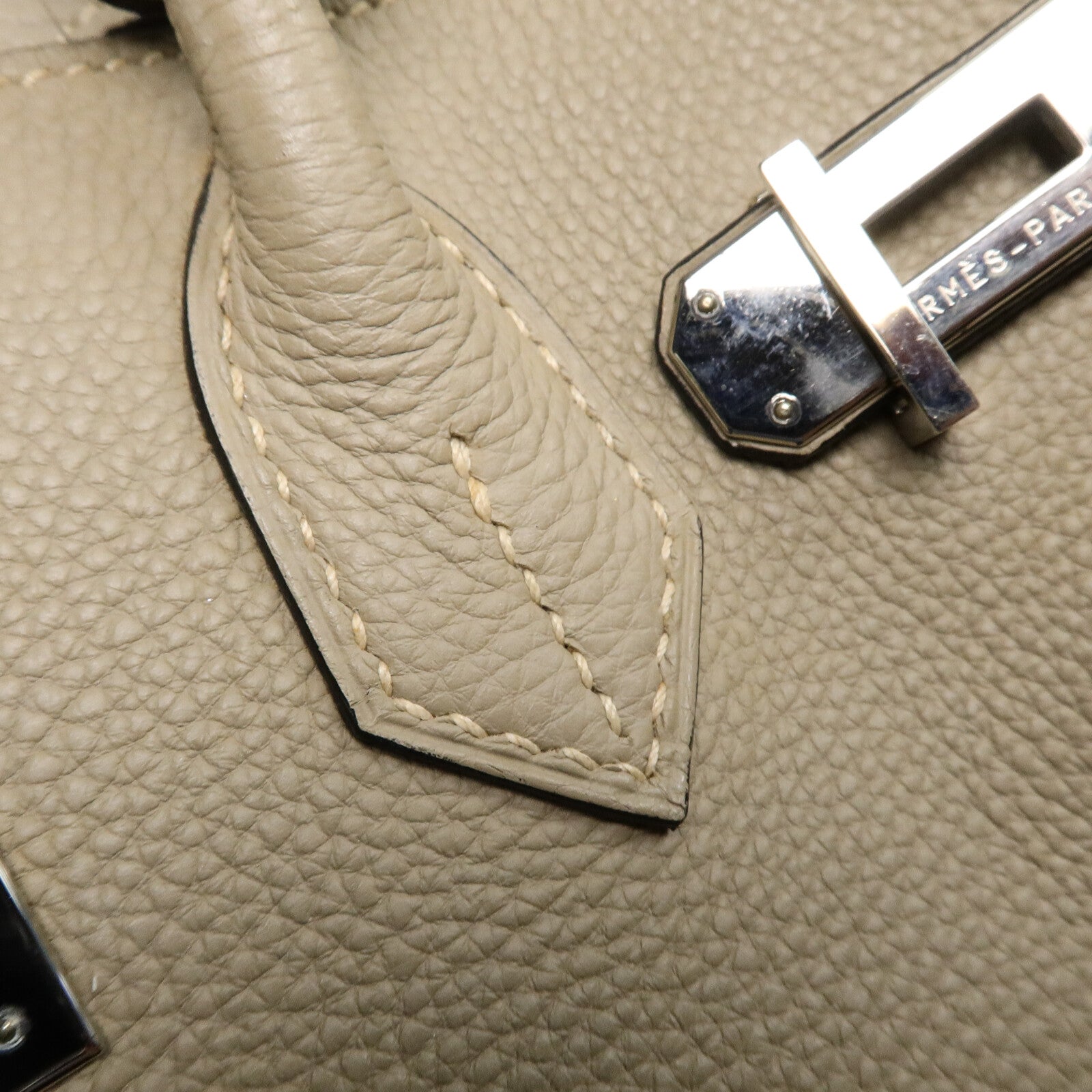 HERMES Togo皮革Birkin 30手挽袋Gris Tourterelle